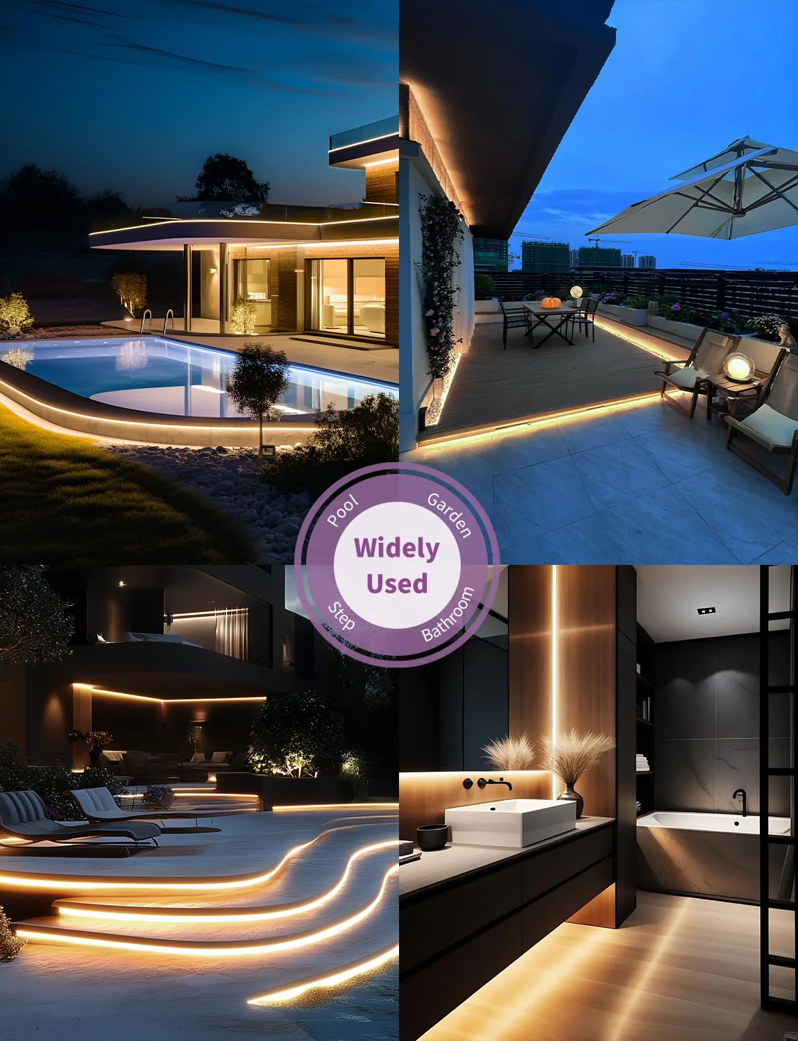 20FT COB LED Strip Lights Outdoor IP67 Waterproof,6M, Flexible DC 24V, Remote & App Control, Dimmable, Warm White 3000K Led Tap Lighting For Garden Patio ,Kitchen Living Room Bedroom DIY Decor 3000K-20FT - Image 8