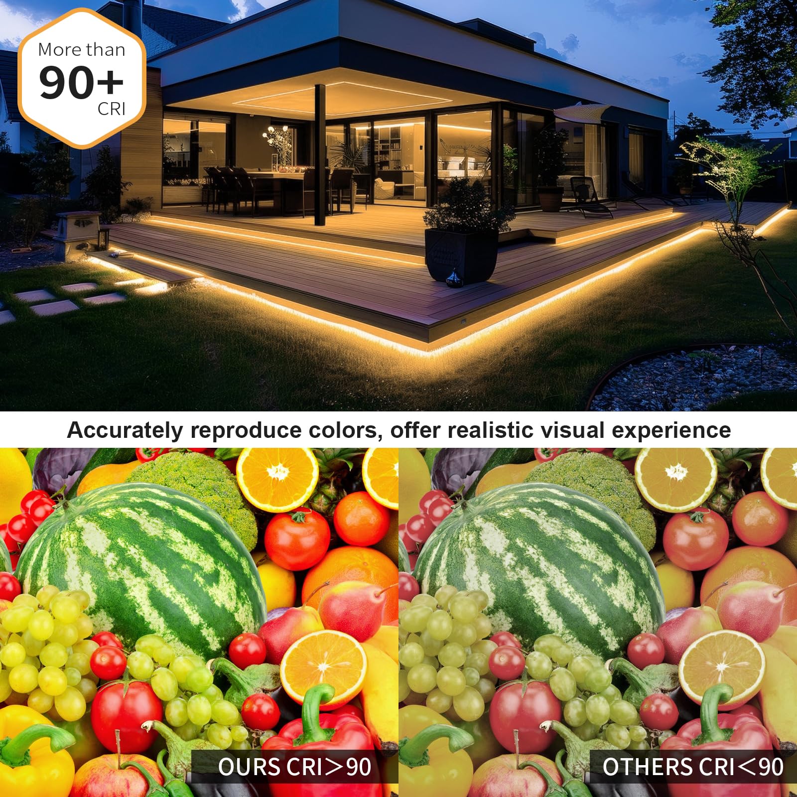 20ft COB Outdoor LED Strip IP67 Waterproof, 6500K Cold Whit DC24V Flexible LED Rope Strips with Remote & App Control Dimmable, DIY Lighting for Indoor, Outdoor, Bedroom, Garden, Patio 20FT COB 3000K - Image 5
