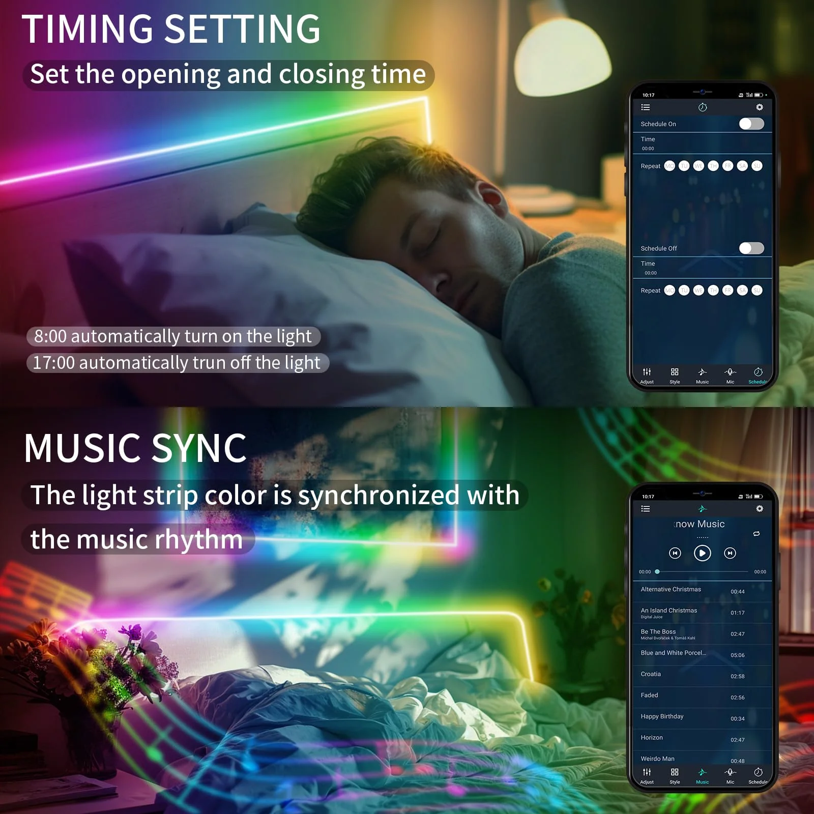 20FT LED Strip Lights COB Smart IC, 24V RGB LED Lights for Bedroom with RF Remote Smart App Button Controller Music Sync Color Changing Strip Lights for Game Room Kitchen Cabinet Lighting 20FT - Image 5