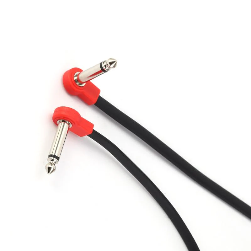 20IN Flat Guitar Patch Cables, Noise Free, Save Space, 1/4" TS Right Angle for Guitar Effect Pedals, 20IN 4 Pack, Black - Image 4