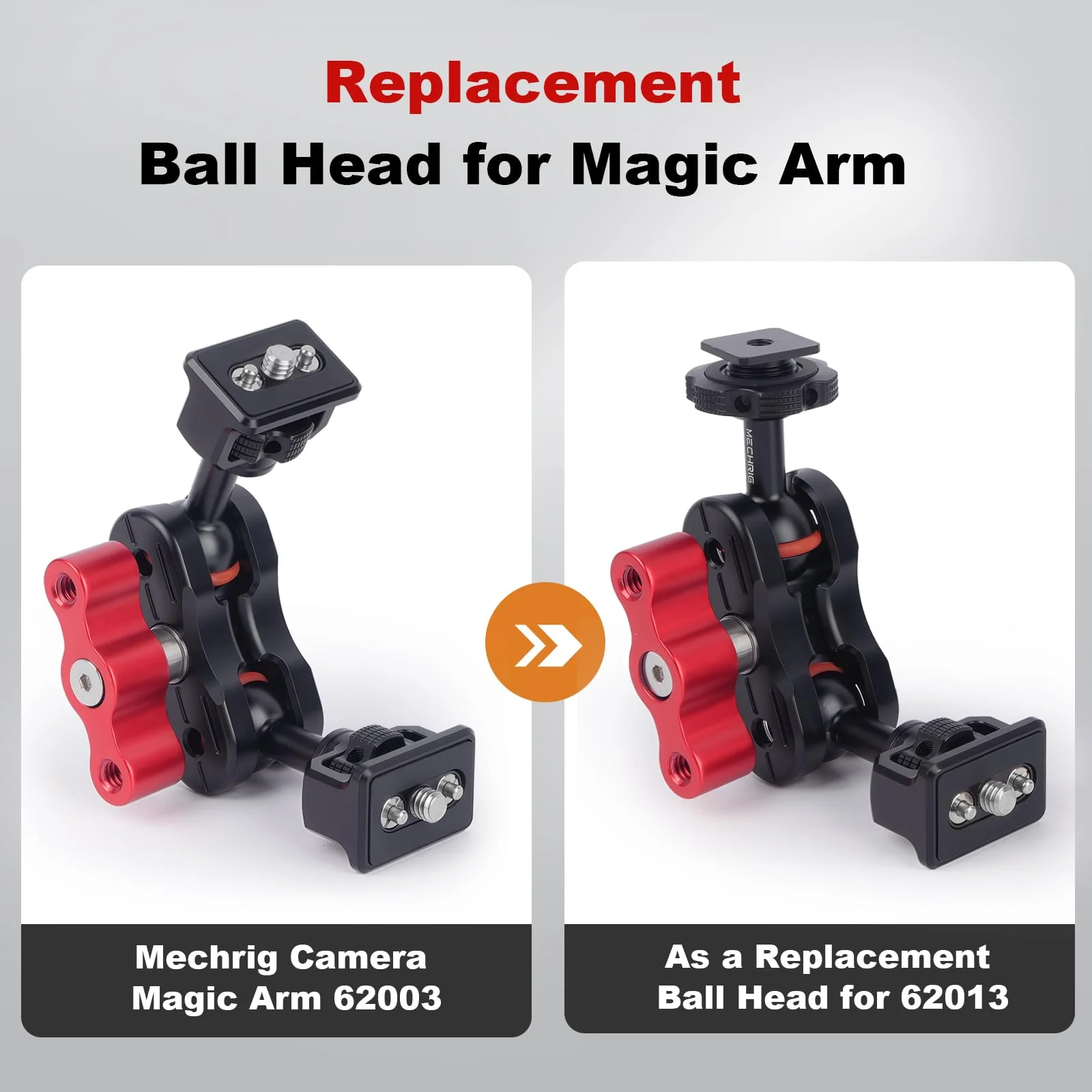 20mm Ball Head Hot Shoe Adapter for Camera Magic Arm, CNC Aluminum Alloy Quick Release Mount with Anti-Slip Ring for DSLR Rig/Gimbal Handle/Riding Filming(62008 Hot Shoe Mount Ball Head) 62008 - Image 2