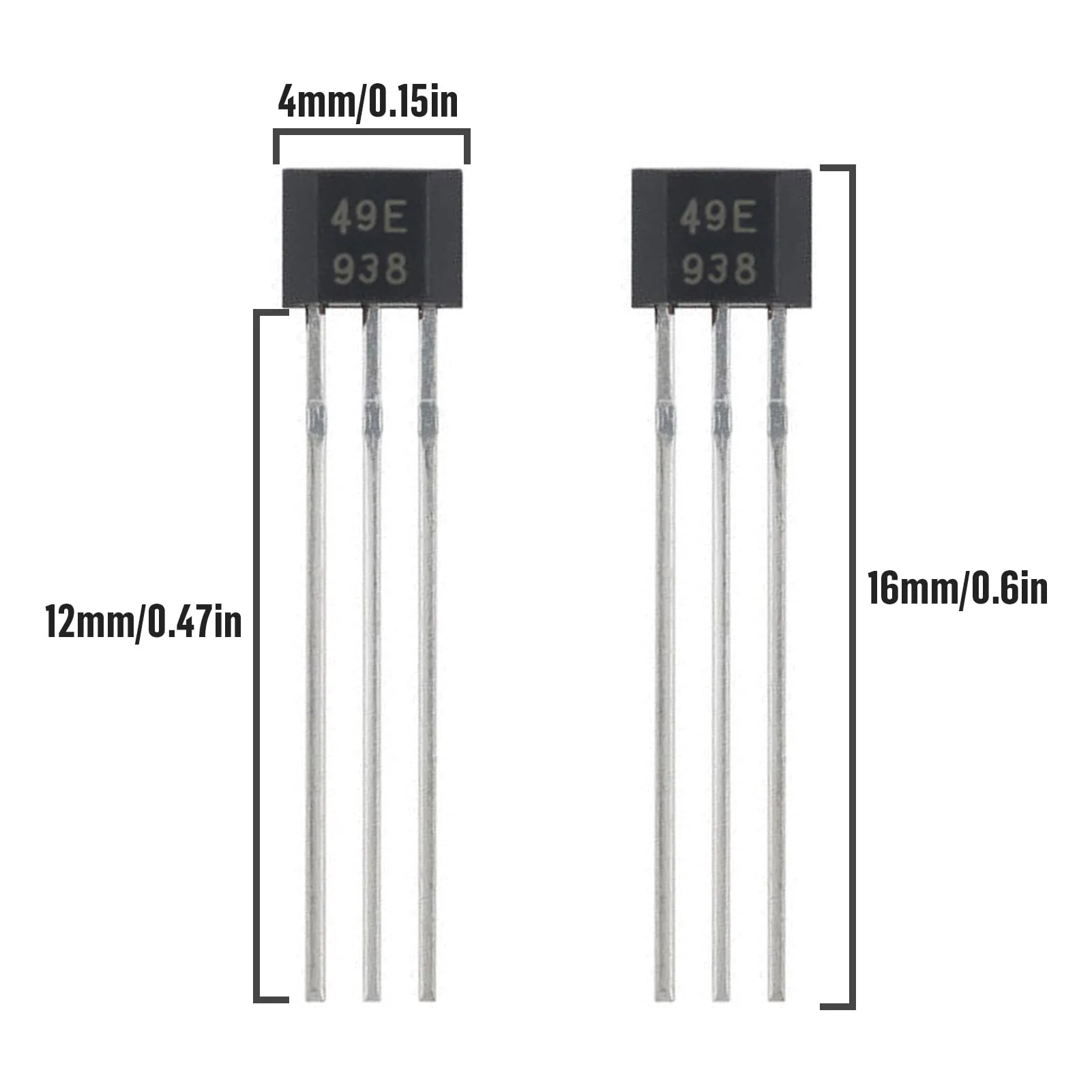 20Pcs 49E OH49E SS49E S49E TO-92S Hall Effect Sensor 3Pins Magnetic Detector - Image 2