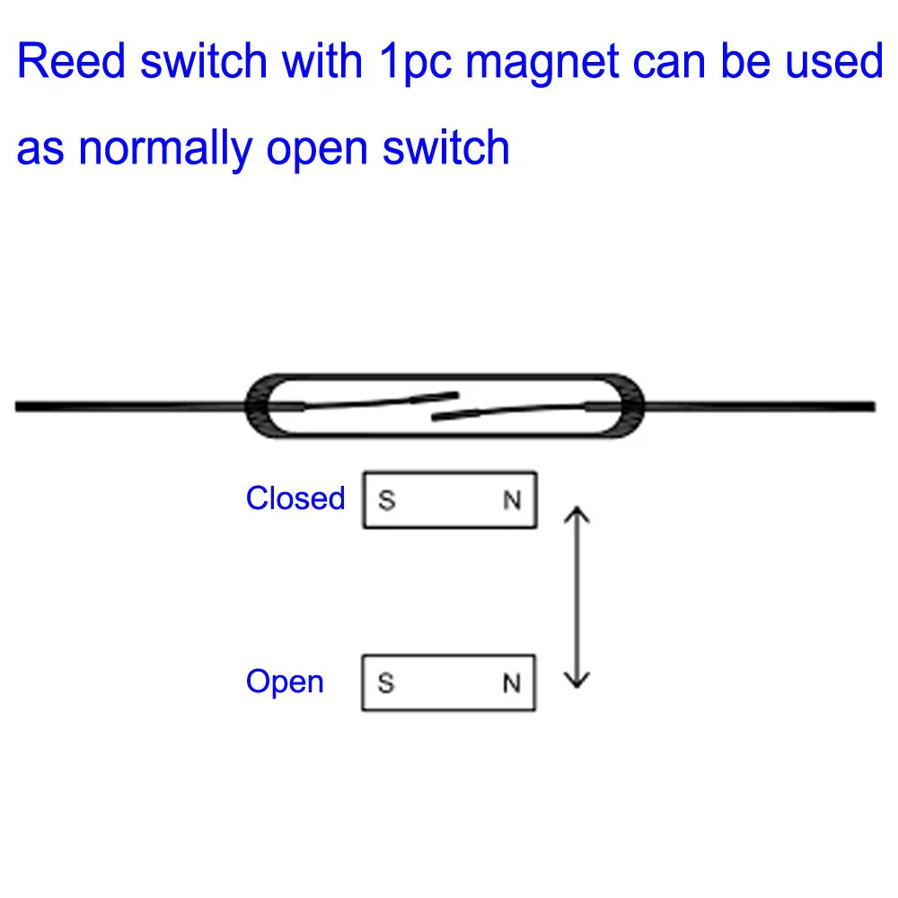 20pcs Glass Reed Switch Reed Contact Normally Open (N/O) Magnetic Induction Switch (2mm×14mm) with 20pcs Multi-Use Magnetic Sheet Transparent-E383 - Image 4