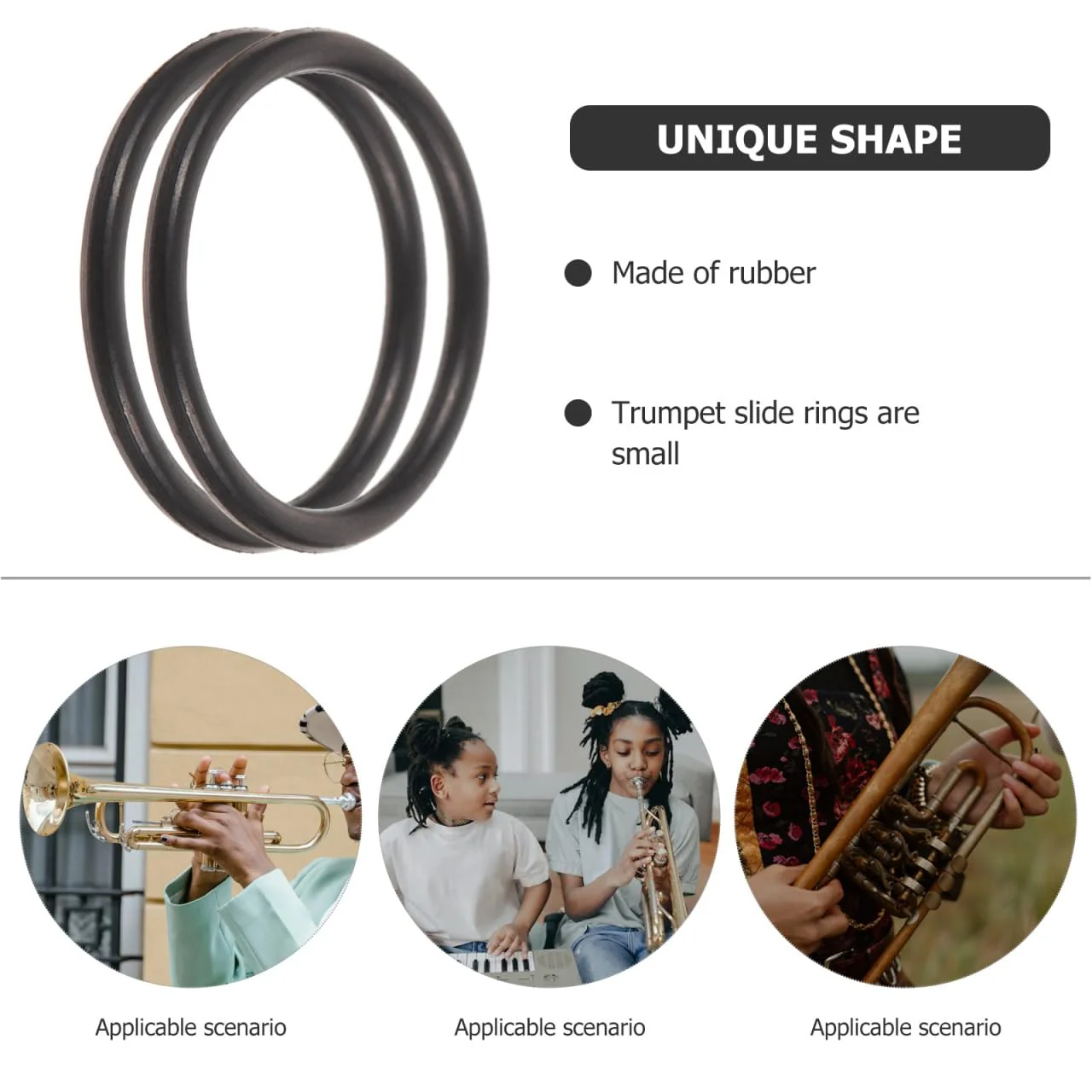 20pcs Small Rubber Aprons Trumpet Replacement Rings Rubber Stop Rings Bumper Stopper O-Rings Trumpet Instrument Rings Trumpet Slide Bumper Trumpet - Image 5