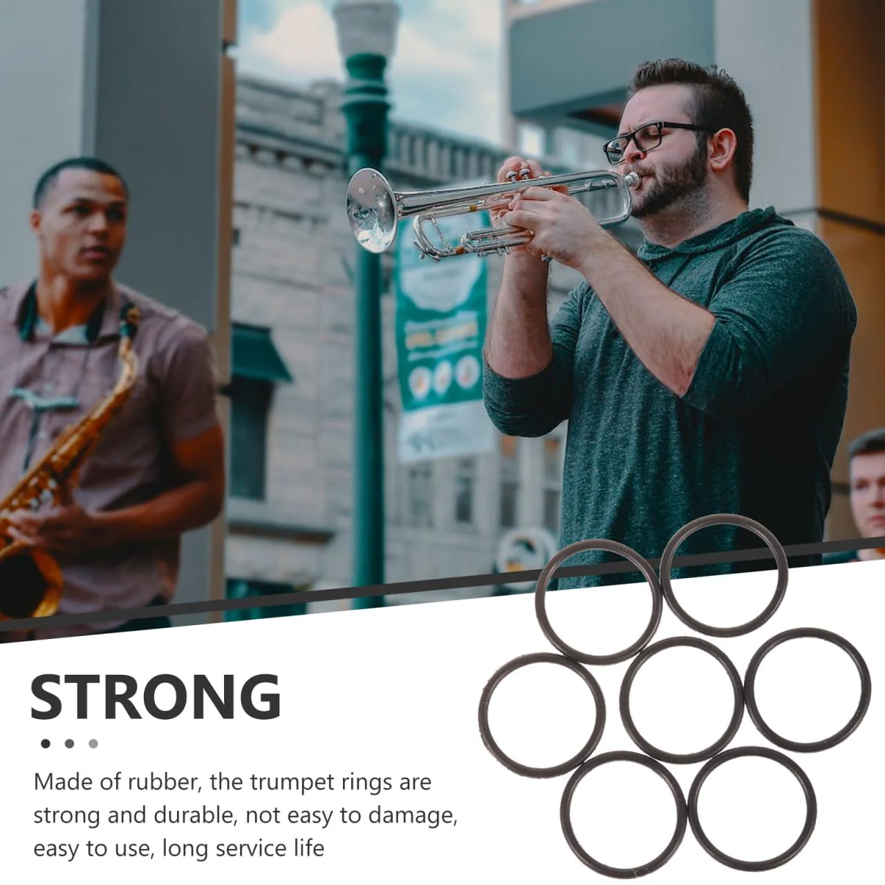 20pcs Small Rubber Aprons Trumpet Replacement Rings Rubber Stop Rings Bumper Stopper O-Rings Trumpet Instrument Rings Trumpet Slide Bumper Trumpet - Image 7