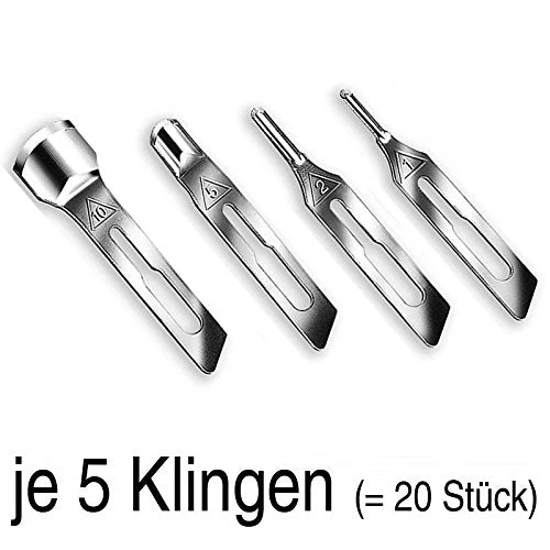 20x Blades Set Gouge Blades Figures No.1, 2, 5 and 10, Kosmetex Median Blades for Gouge Scalpel - Image 2