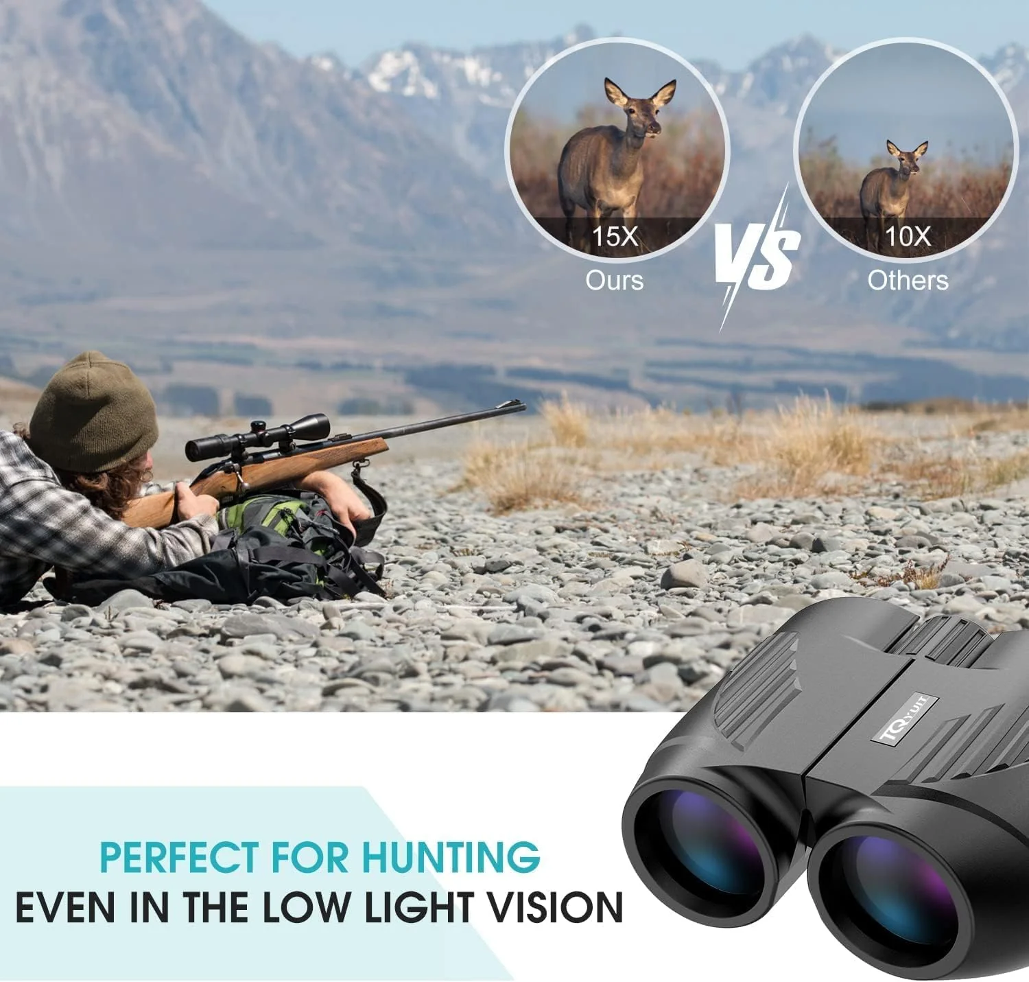 20X25 Compact Binoculars for Adults,Large Eyepiece Waterproof Binocular,Easy Focus Small Binoculars for Bird Watching,Hiking and Concert, Black - Image 5