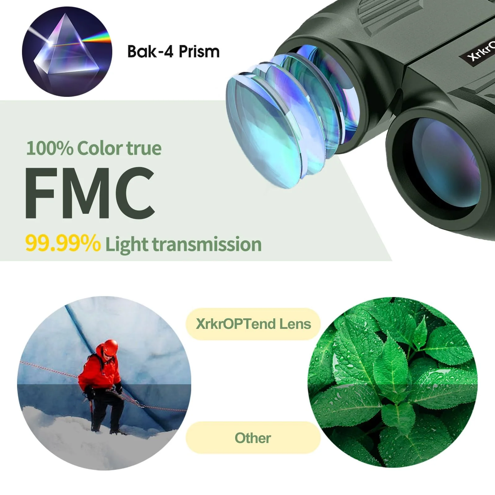 20x25 Compact Binoculars with Strap for Kids and Adults, Sharp Clear, Mini Low Weight Binoculars for Bird Watching,Hiking Outdoor, Cruise Ship,Concert Green - Image 4