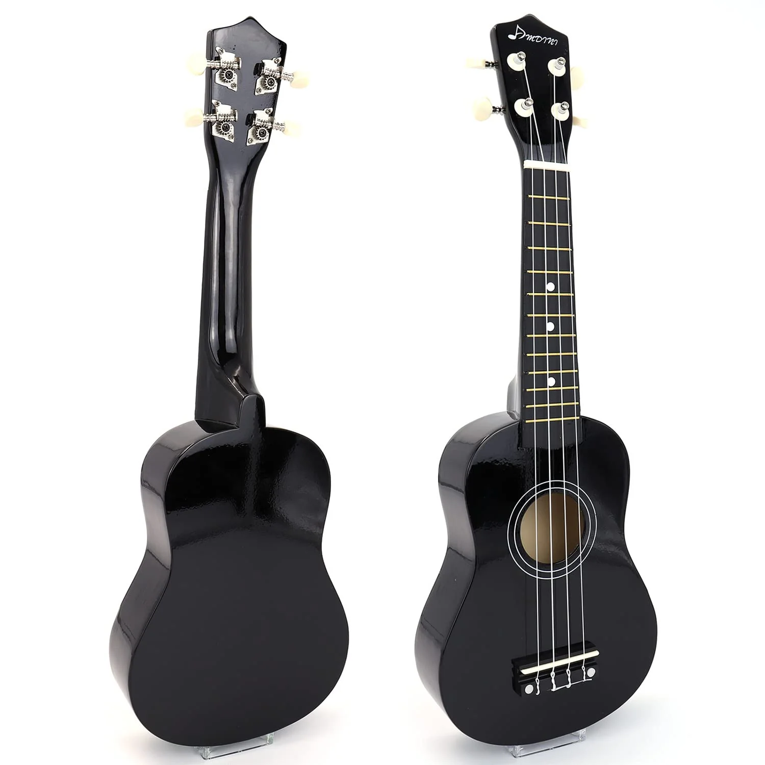 21 inch Soprano Ukulele Basswood Acoustic Mini Guitar for Beginner Starter with Case Strap Tuner Picks Strings Primary Tutorial Black - Image 3