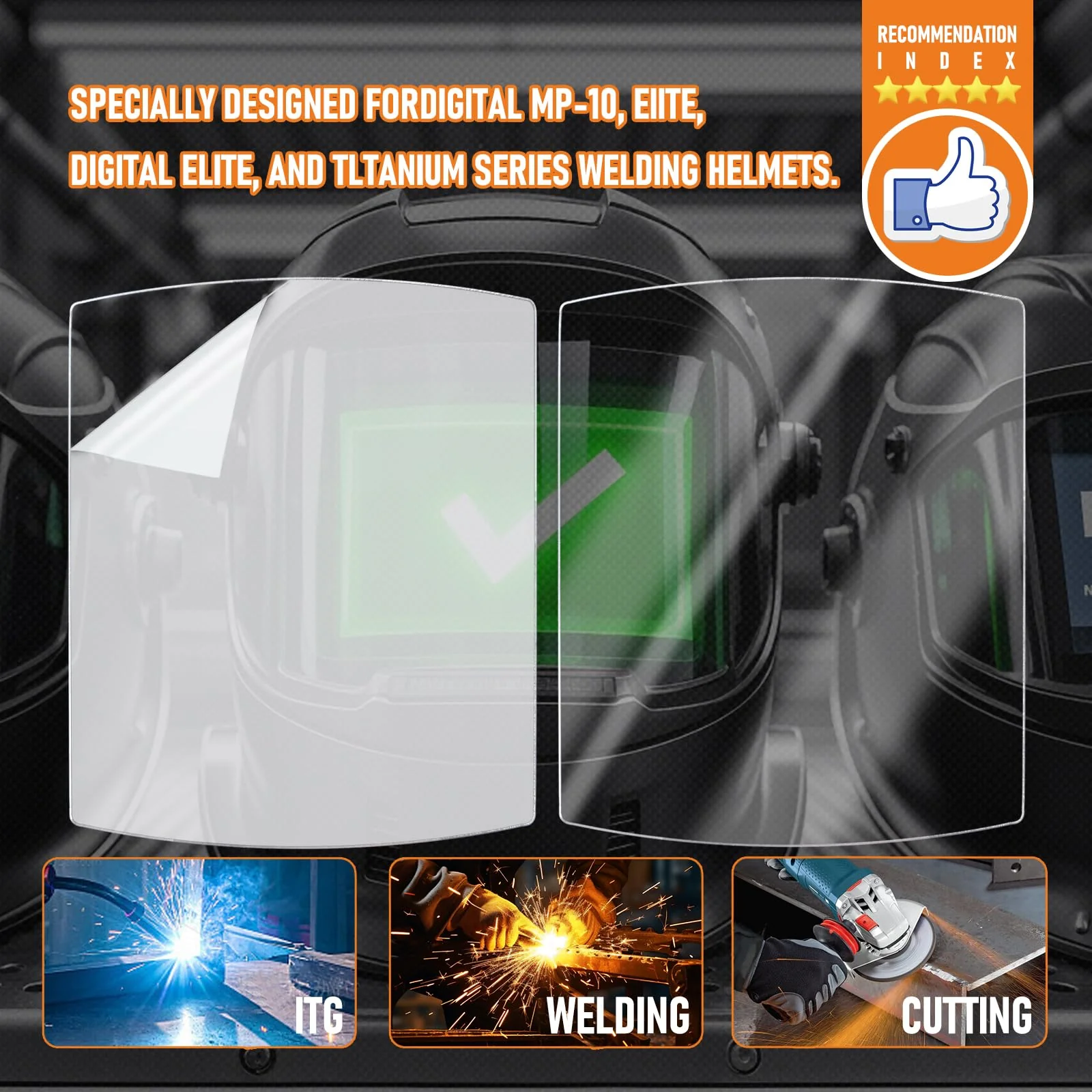 216326 Front Cover Lens - Welding Helmet Lens Replacement - Ultra-Clear Scratch Resistant Welding Lens for MP-10 and Digital Elite Helmets 5 - Image 5