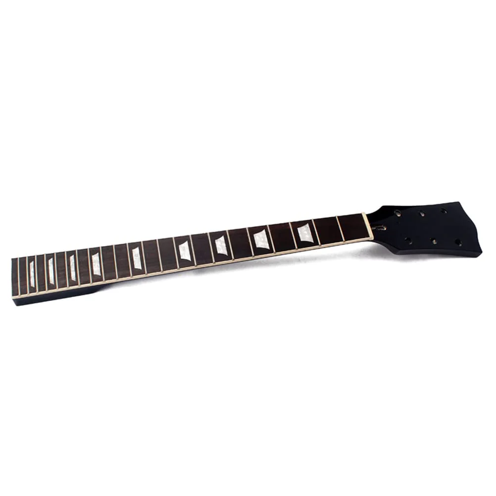 22 Fret Guitar Neck Maple Rosewood Fingerboard with Binding Inlay for Lp Electric Guitar Neck Replacement Gloss Black - Image 2