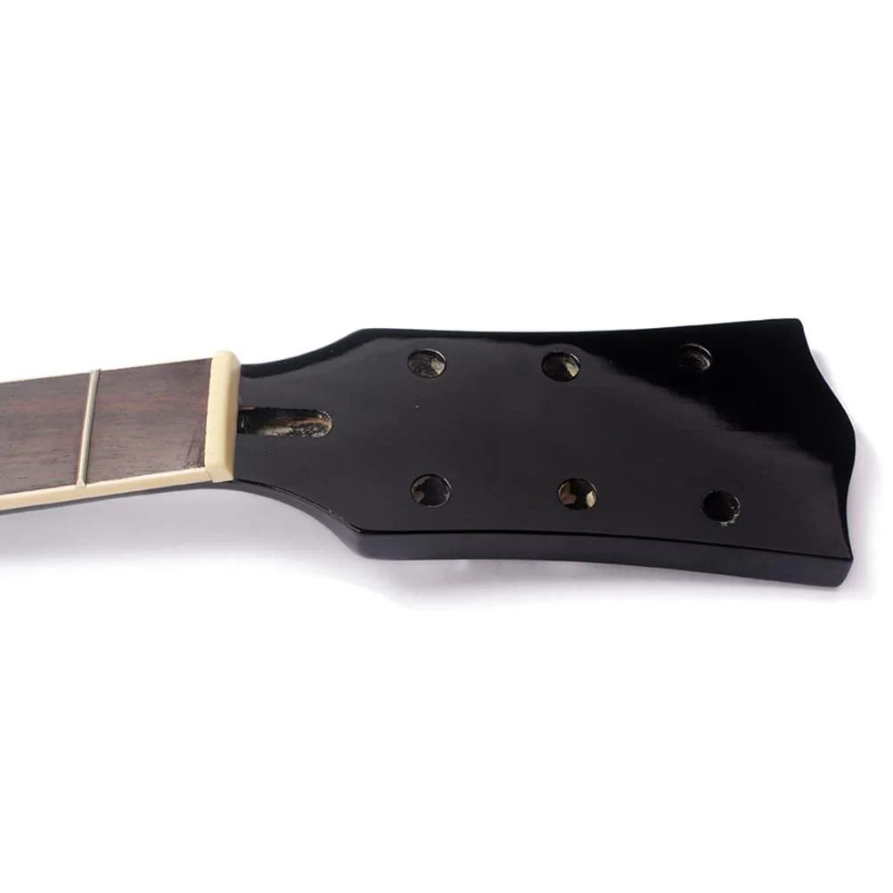 22 Fret Guitar Neck Maple Rosewood Fingerboard with Binding Inlay for Lp Electric Guitar Neck Replacement Gloss Black - Image 3