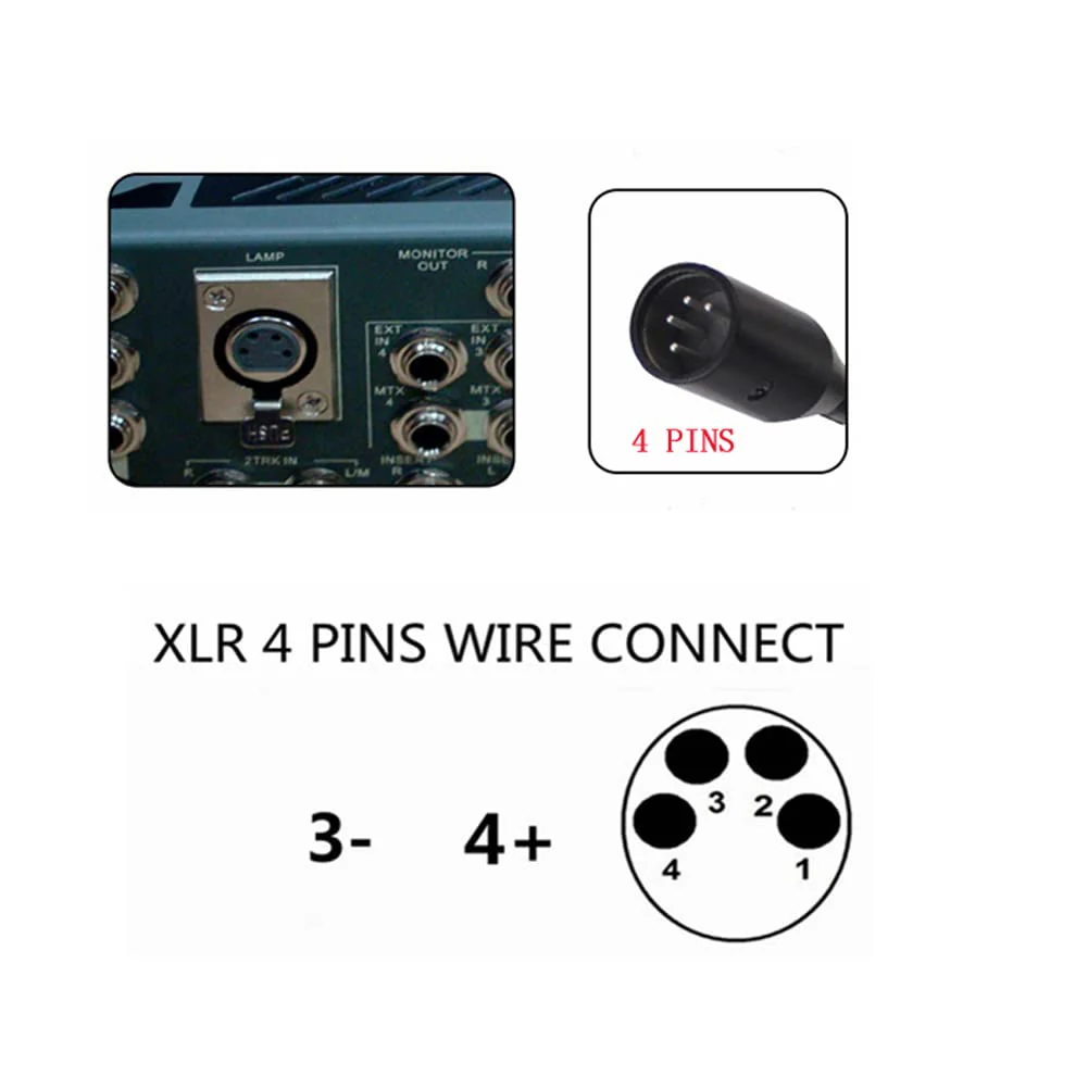 22 inch XLR 4 Pin LED Light Studio Lamp XLR gooseneck lamp for DJ Mixer,XLR 4PIN Connect Port（XLR 4Pin Port） FBALED4P - Image 5