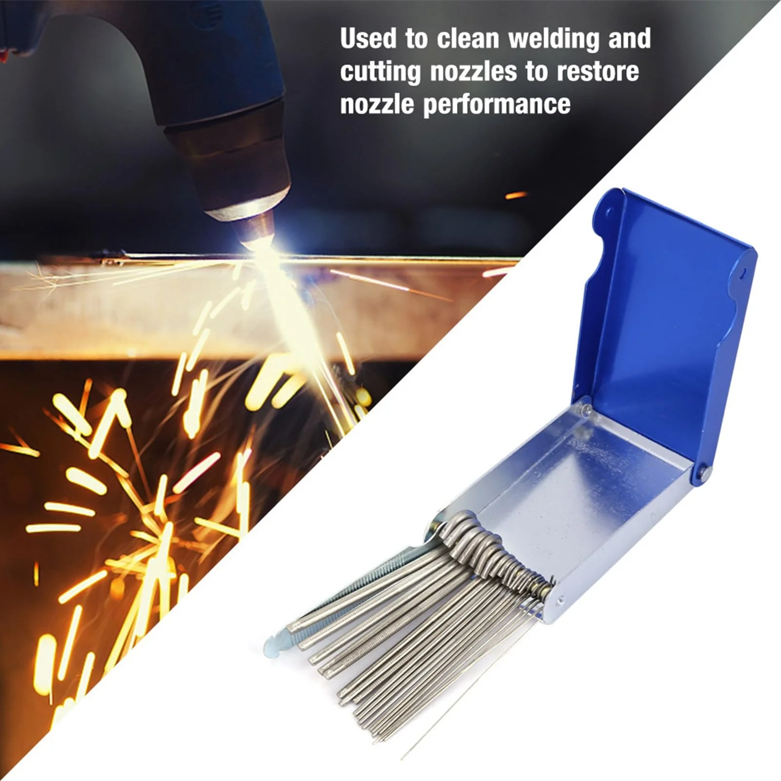22 Piece Nozzle Cleaner File Set, Stainless Steel Gas Welding Tip Cleaner for Soldering, Welding, Suitable for Nozzle Cleaning and Restoration, in One, Default - Image 2