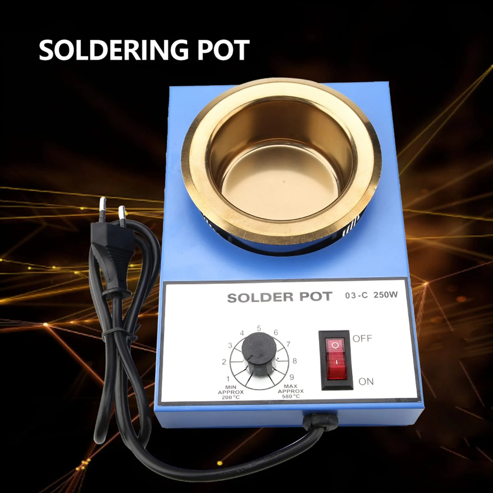 220 V Soldering Pot Stability Heating Desoldering Bath for Casting Melting Melting Refining (EU Plug) (250 W) 250W - Image 4