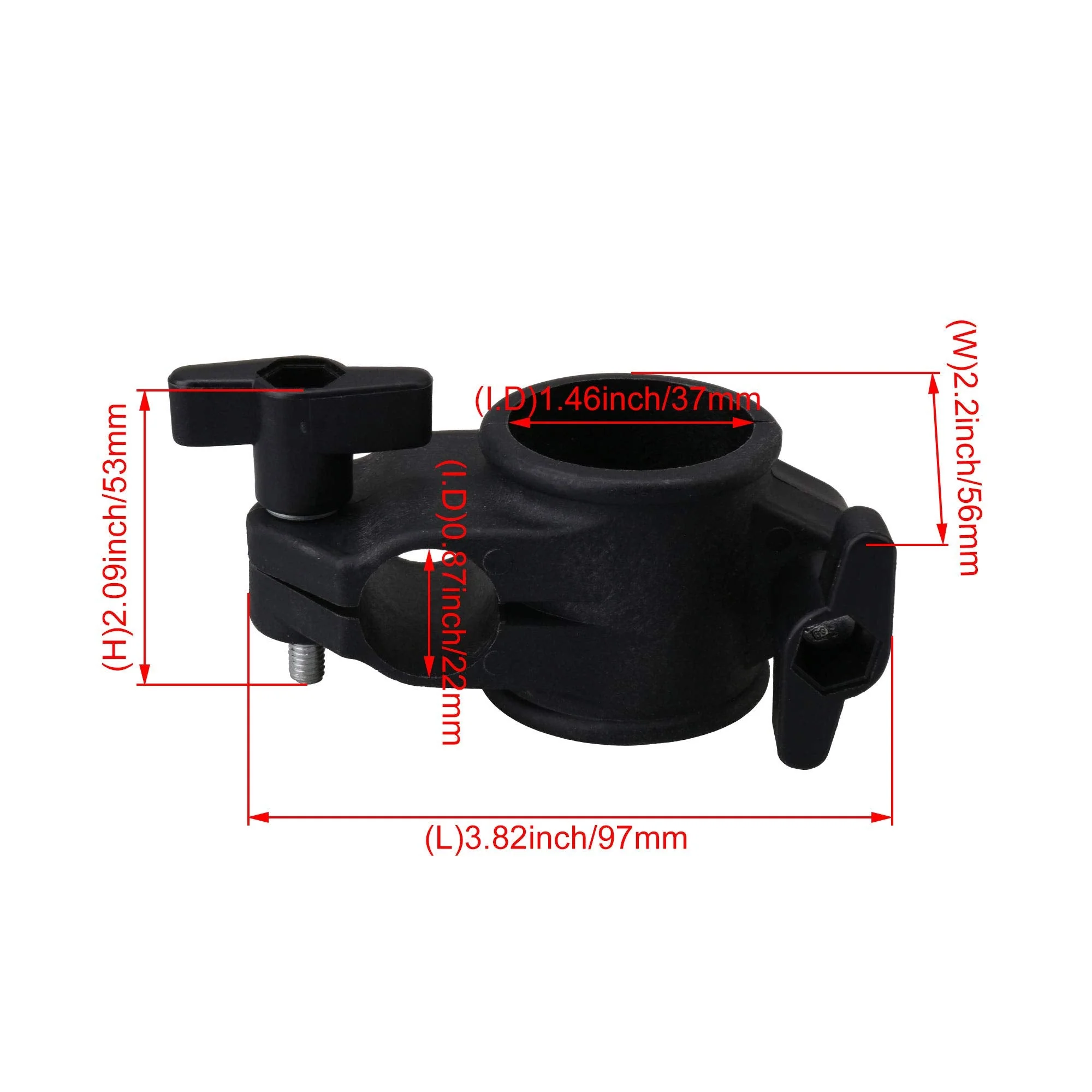 22mm Electronic Drums T Clamp Clip Bracket Kit Tubing Rack Mount Black Replacement for Roland CR-22 - Image 5