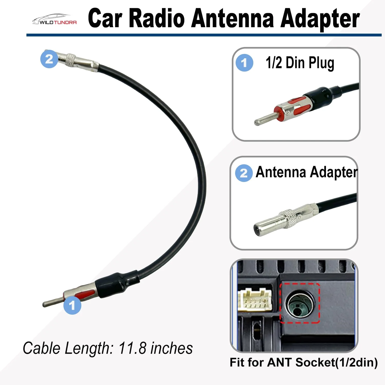 22Pin Radio Wiring Harness with Antenna Adapter for Dodge 2002-2010 Chrysler 2000-2007 Jeep 2003-2008 Aftermarket Car Stereo Wiring Harness Connector Car Stereo Radio Wiring Harness Cable Install Kit 16-pin, with Antenna Adapter - Image 3
