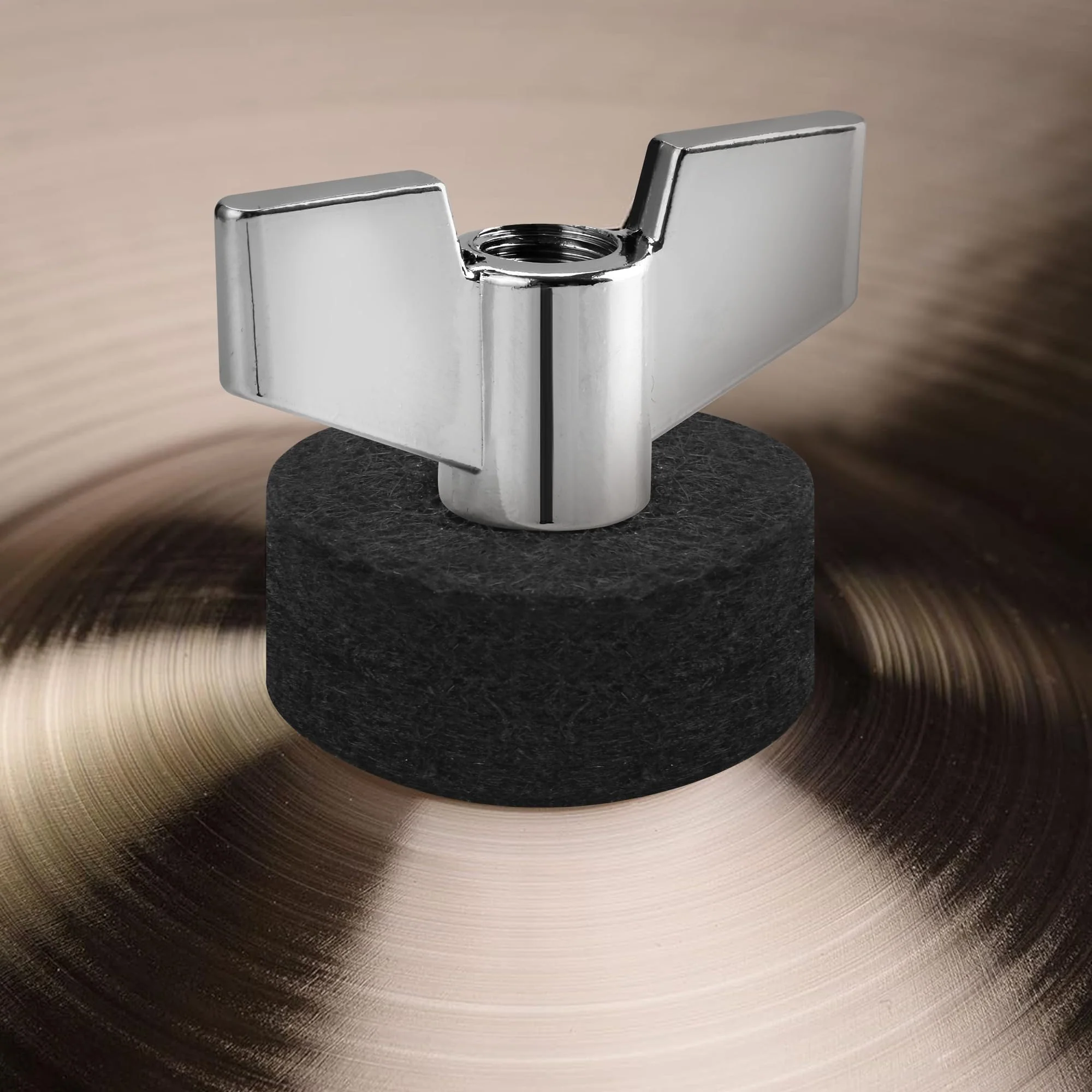 23 Pieces Cymbal Replacement Accessories, Includes Cymbal Stand Felts, Drum Cymbal Felt Pads, Wing Nuts, Washers, Cymbal Sleeves and Drum Key - Black - Image 3