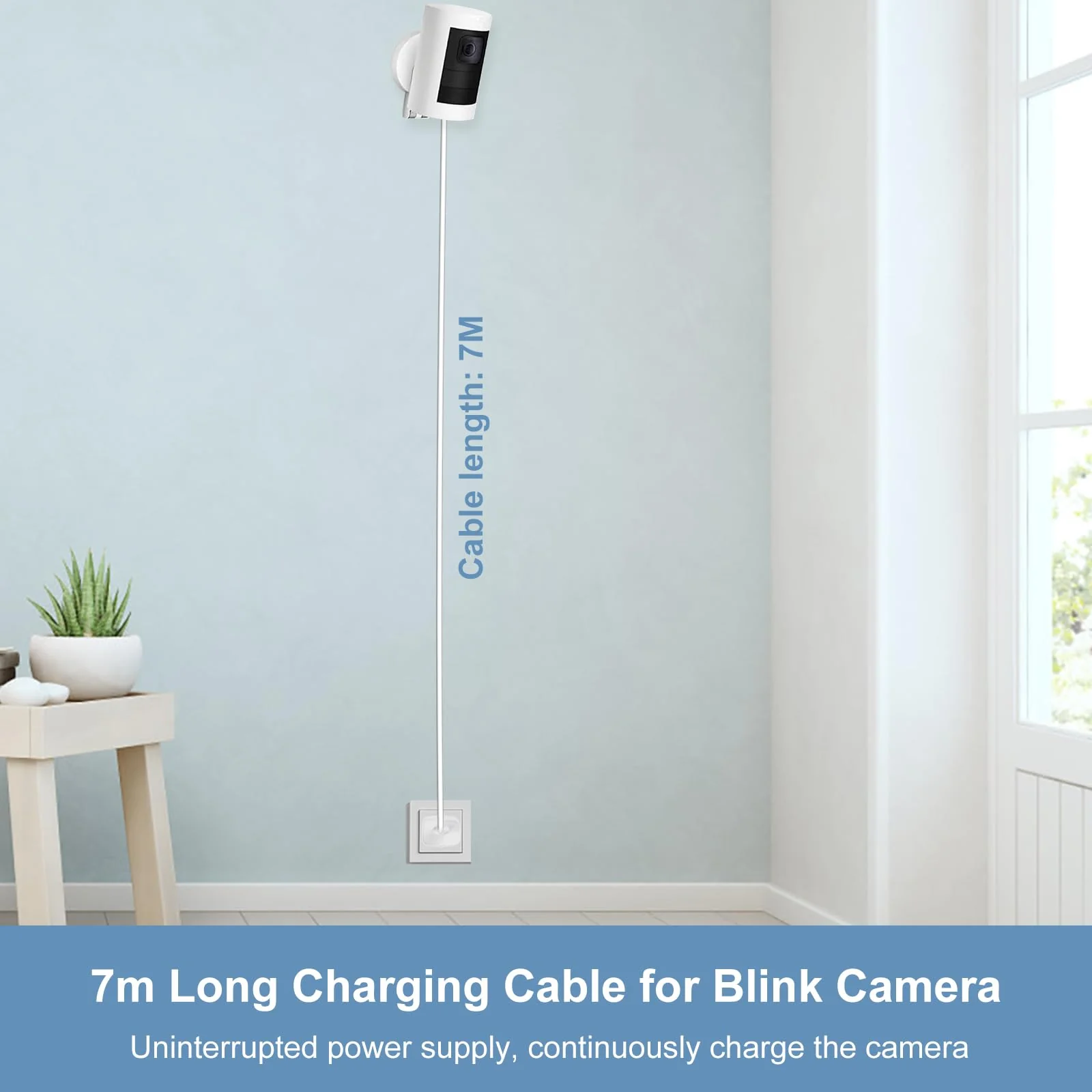 23FT Power Cord and Adapter Compatible with Ring Spotlight Cam Plus/Pro and Stick Up Cam Battery, Charging Cable for Ring, Weatherproof Power Plug and Micro USB Charging Cable - Image 4