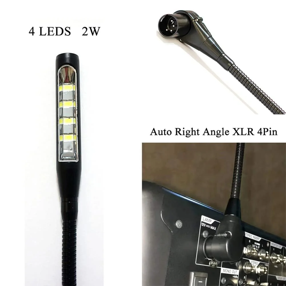 24 inch 2 watt Right Angle XLR 4PIN LED Mixer gooseneck lamp for Yamaha BEHRINGER Allen&Heath Mixer (XLR 4Pin Port) - Image 4