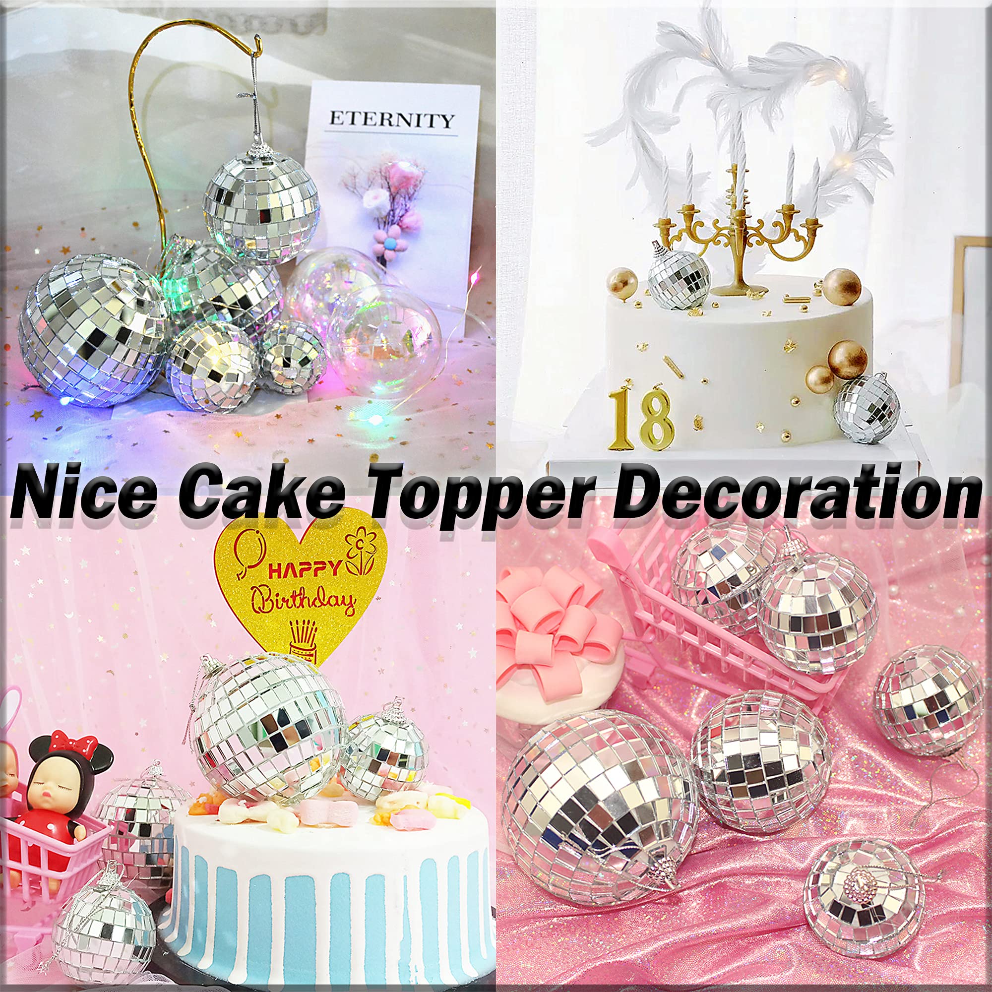 24 Pcs 2 Inches Disco Ball Ornaments Silver Mirror Balls for Christmas Tree Wedding Party Decoration 24 - Image 7