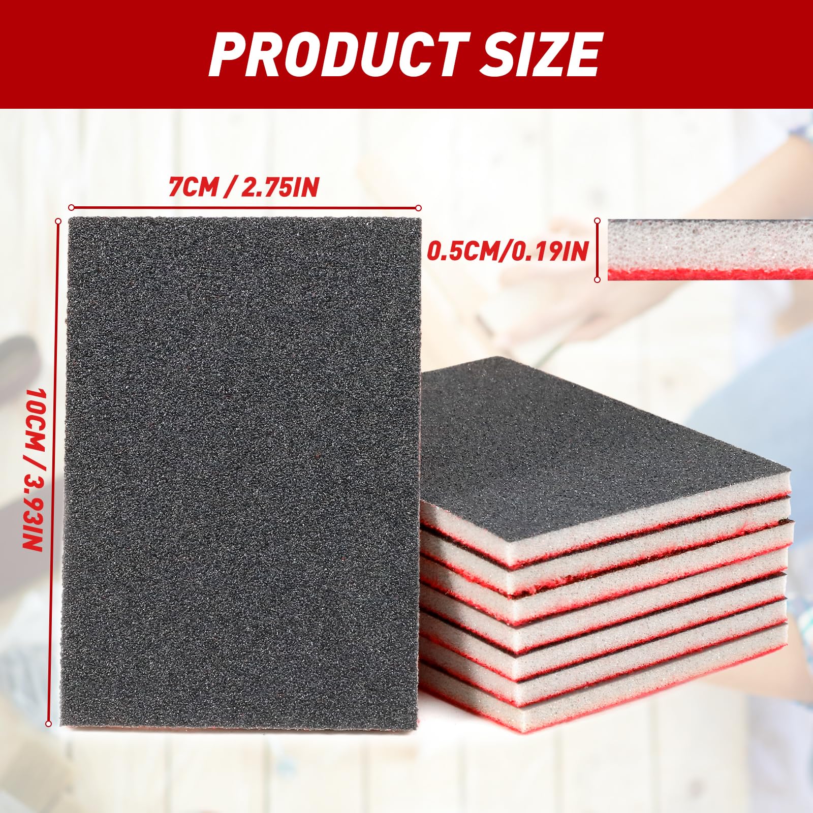 24 Pcs Sanding Sponge Set 80-3000 Grit Sanding Pads, Flexible Sandpaper Block Coarse and Fine, Foam Sanding Pads Washable and Reusable, Wet and Dry Sandpaper for Metal Wood Wall Polishing 24Pcs Mixed Grit - Image 2
