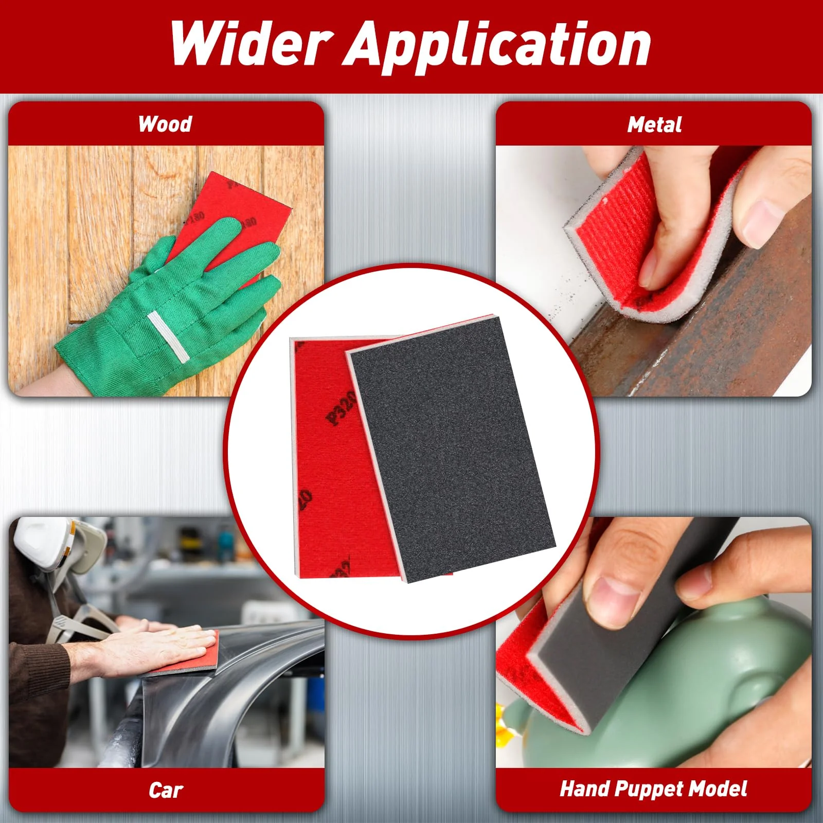 24 Pcs Sanding Sponge Set 80-3000 Grit Sanding Pads, Flexible Sandpaper Block Coarse and Fine, Foam Sanding Pads Washable and Reusable, Wet and Dry Sandpaper for Metal Wood Wall Polishing 24Pcs Mixed Grit - Image 7