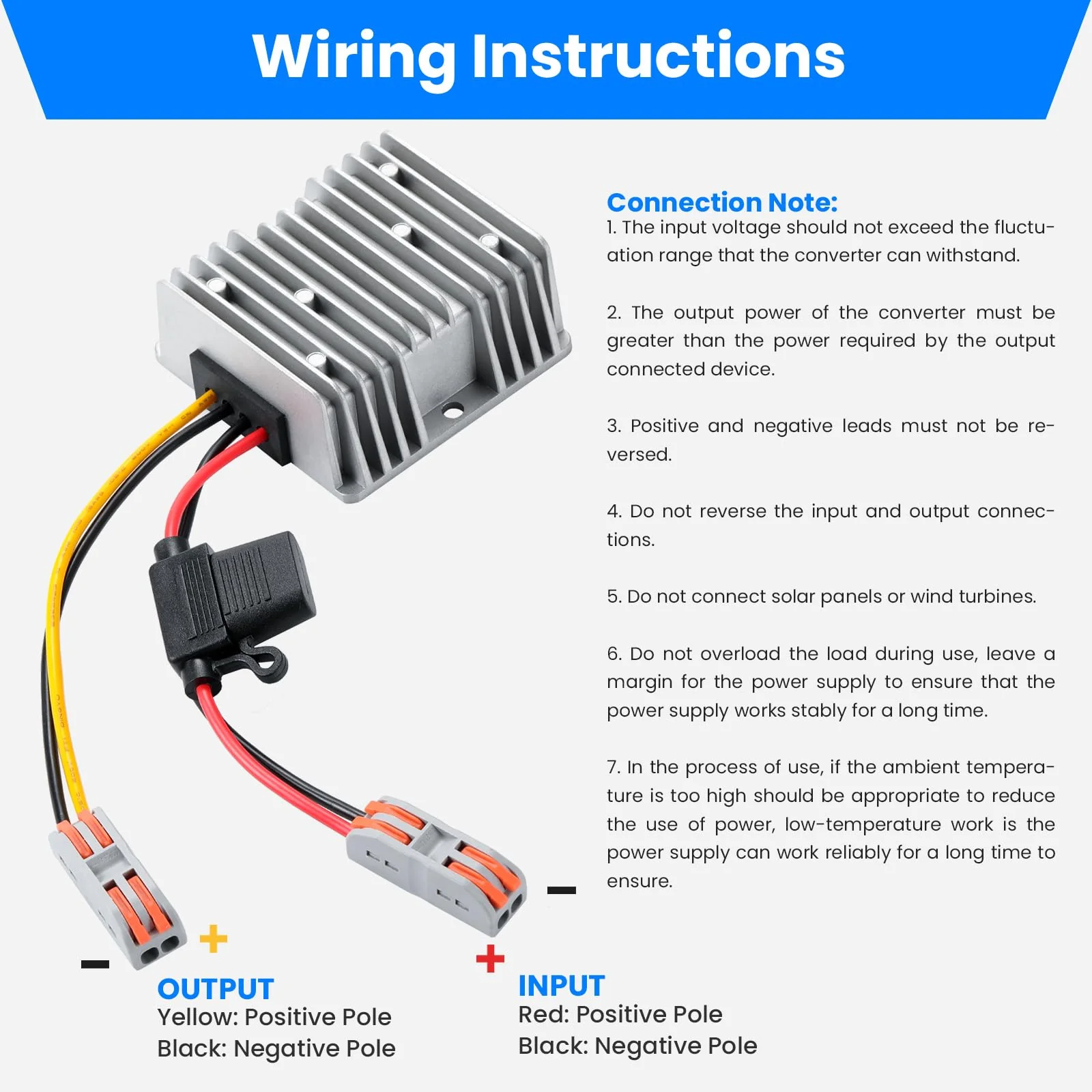240W DC-DC Boost Converter, 12V/24V to 48V 5A Boost Transformer - Waterproof IP67,Suitable for Golf Carts, Solar Panels, Electric Scooters, Overload/Short Circuit Protection Grey-DC 12V to 48V5A - Image 3