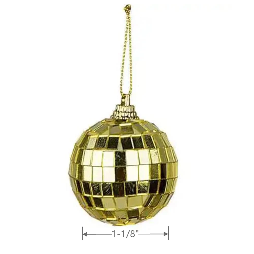 24Pcs 1-1/8Inch Mirror Balls - Disco Ball Decoration - Christmas Tree Wedding Birthday Party Accessories Disco Decorative Mirror Ball (Gold) - Image 5