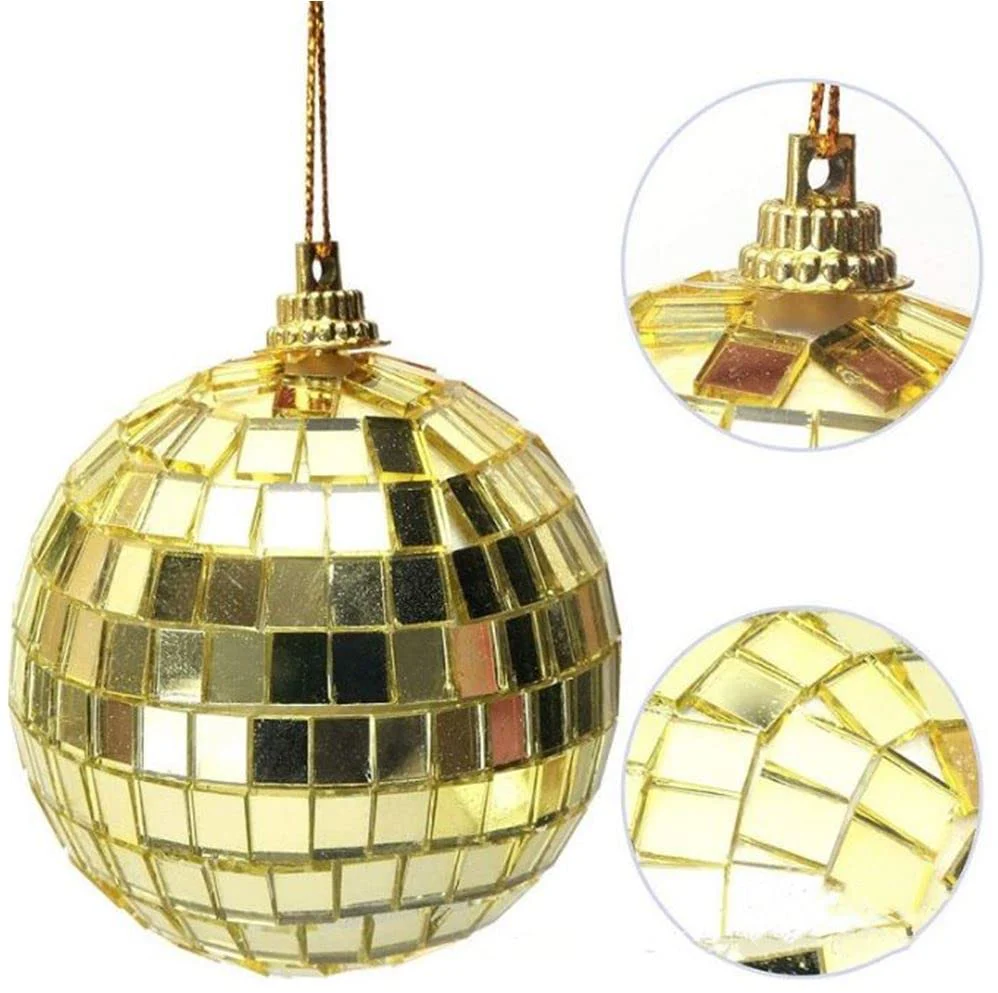 24Pcs 1-1/8Inch Mirror Balls - Disco Ball Decoration - Christmas Tree Wedding Birthday Party Accessories Disco Decorative Mirror Ball (Gold) - Image 7
