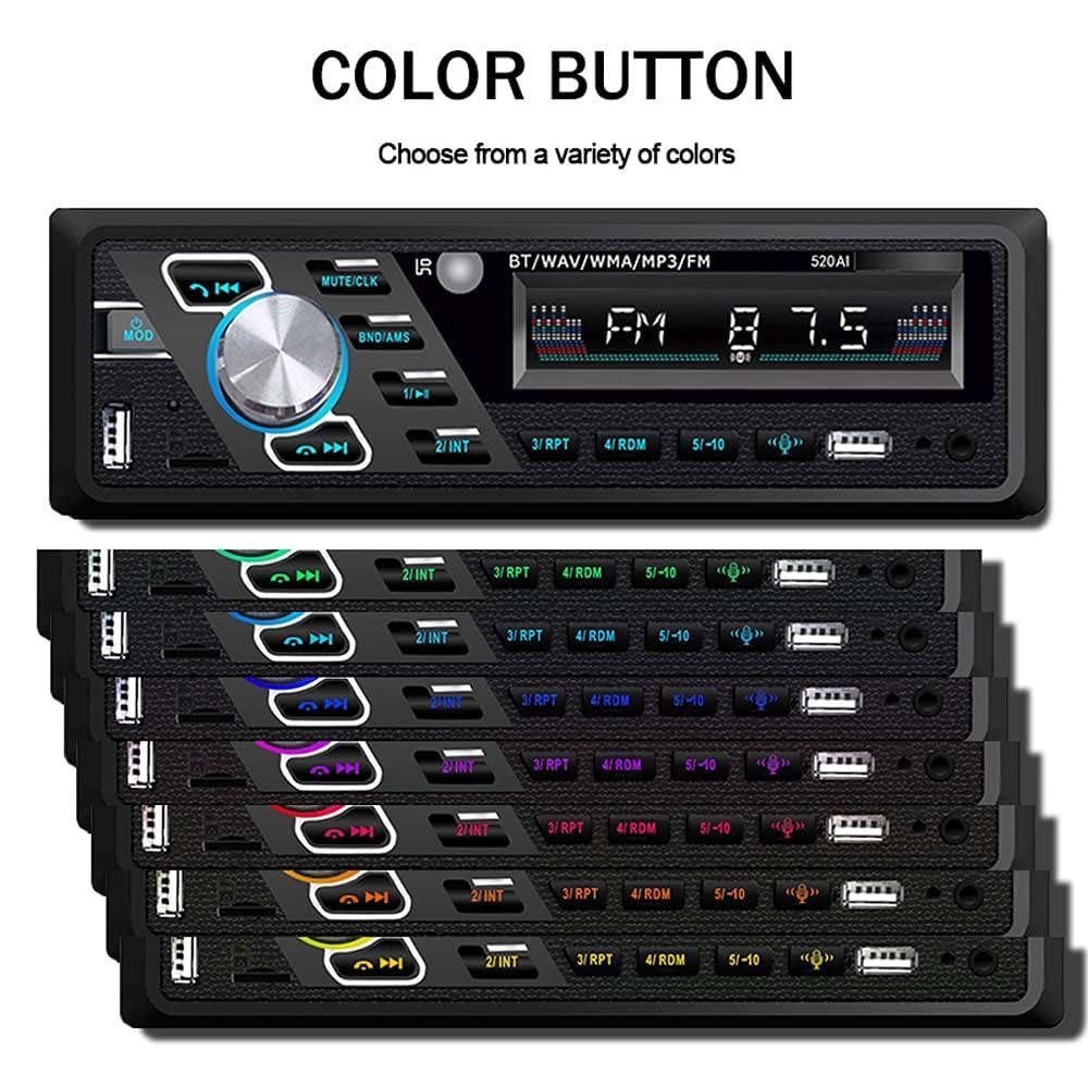 24V Car Radio Bluetooth Stereo MP3 Player Supports Hands-Free Calls FM Dual USB Ports TF AUX in Voice Assist File Reading Function with ISO Plug and Remote Control - Image 8