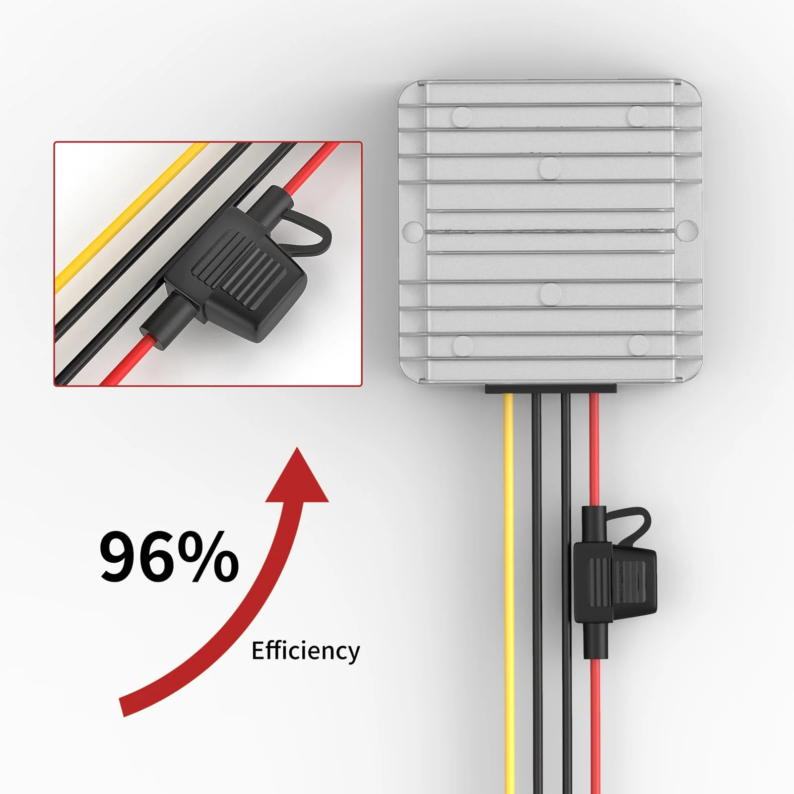 24V to 12V Voltage Converter, DC Converter 24V 12V 20A 240W with Fuse Waterproof, Step Down Converter for Golf Cart LED Light Motor Truck Vehicle Boat Solar System (DC15-40V Wide Input) 24V bis 12V 20A - Image 5
