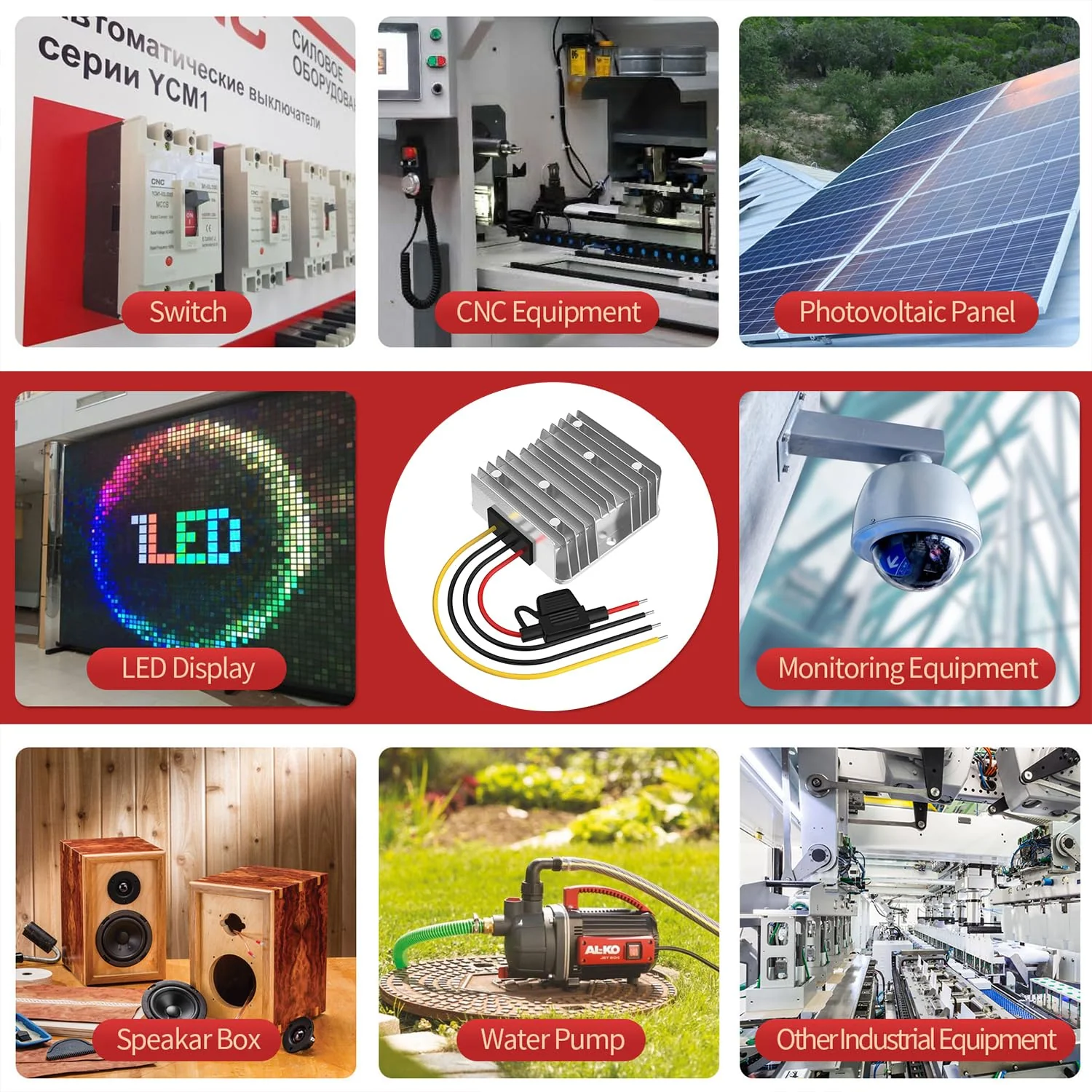 24V to 12V Voltage Converter, DC Converter 24V 12V 20A 240W with Fuse Waterproof, Step Down Converter for Golf Cart LED Light Motor Truck Vehicle Boat Solar System (DC15-40V Wide Input) 24V bis 12V 20A - Image 7