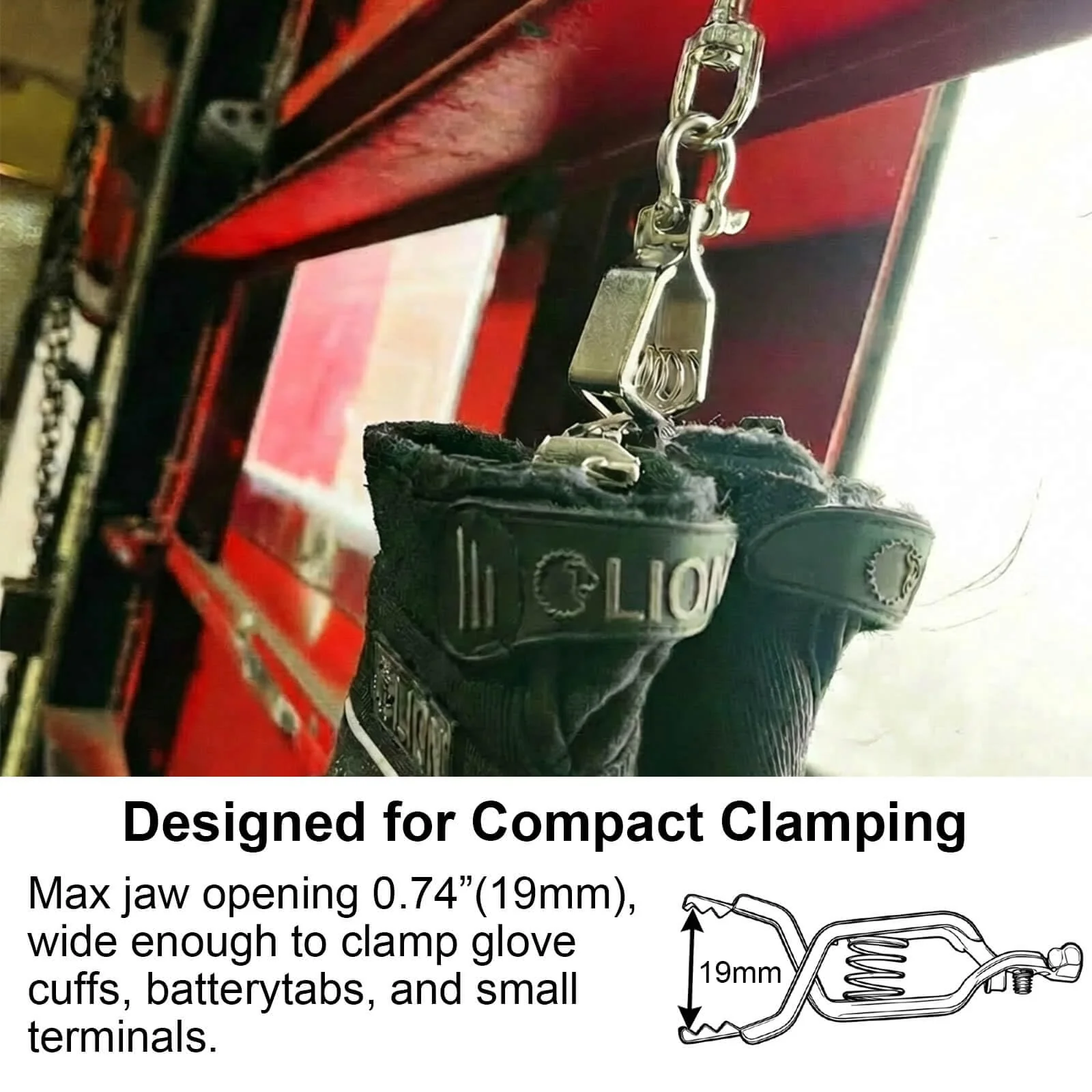 25 Amp Heavy-Duty Steel Alligator Clips, Electrical Battery Clamps with Screw Terminal, Strong Spring Grip, BU-24APN Type, 6 Pack - Image 4