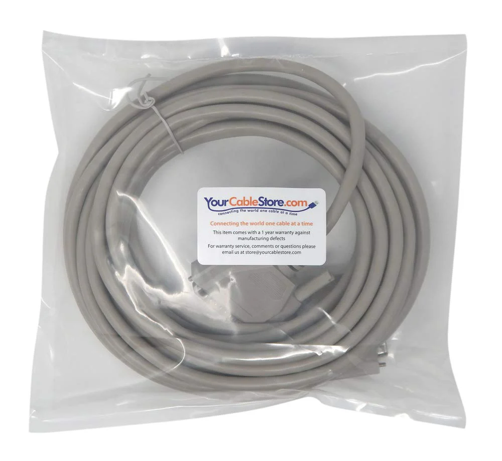 25 Foot DB25 25 Pin Serial Port Cable Male/Male RS232 025 Ft - Image 2