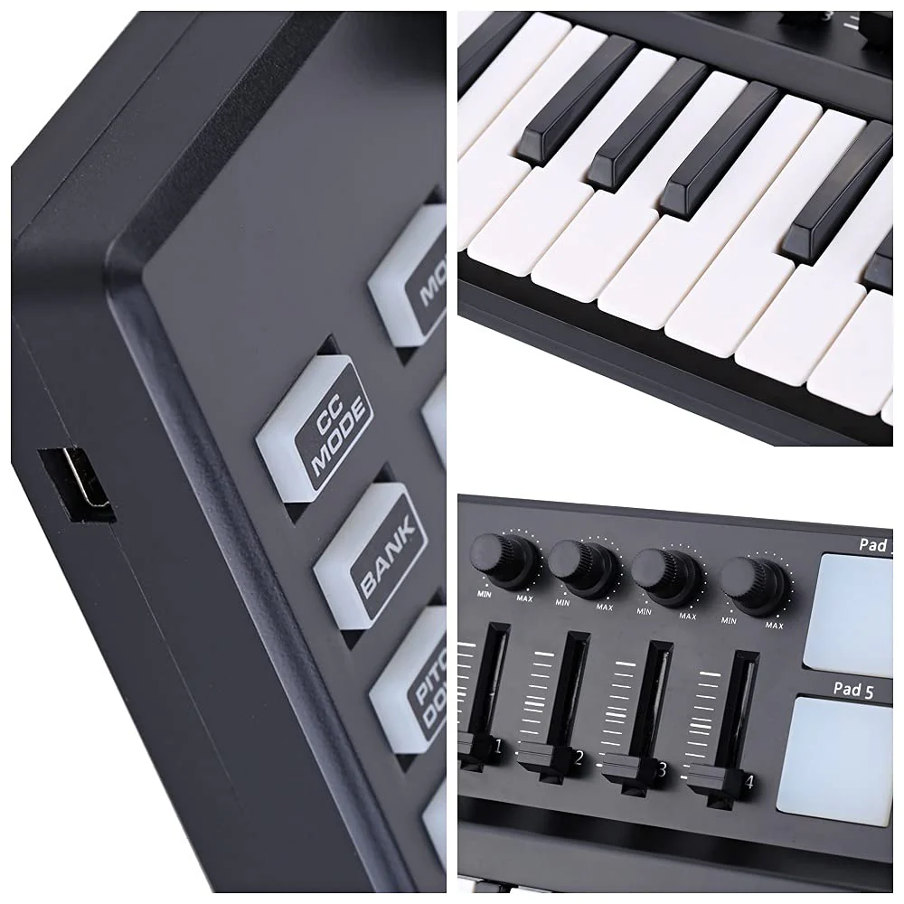 25-Key MIDI Keyboard Panda mini Portable Mini Drum Pad MIDI Controller, USB - Image 3