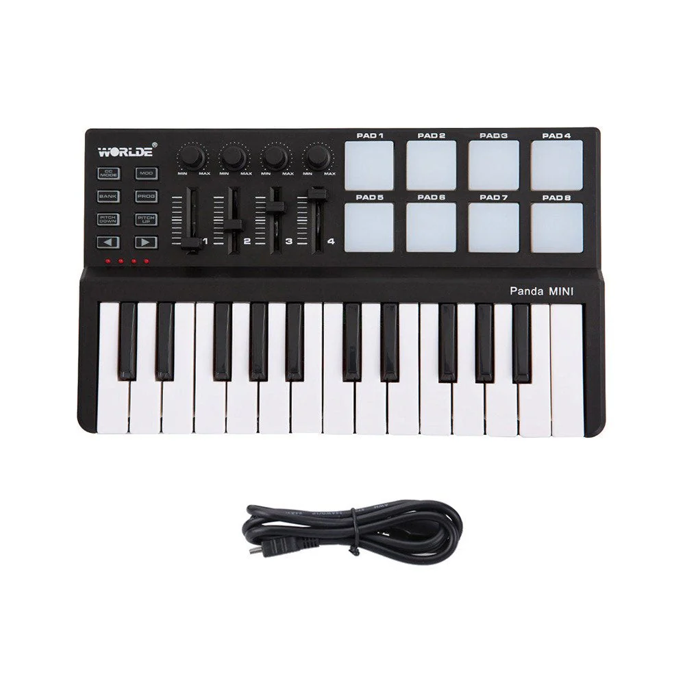 25-Key MIDI Keyboard Panda mini Portable Mini Drum Pad MIDI Controller, USB - Image 4