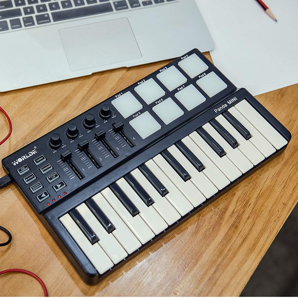 25-Key MIDI Keyboard Panda mini Portable Mini Drum Pad MIDI Controller, USB - Image 5