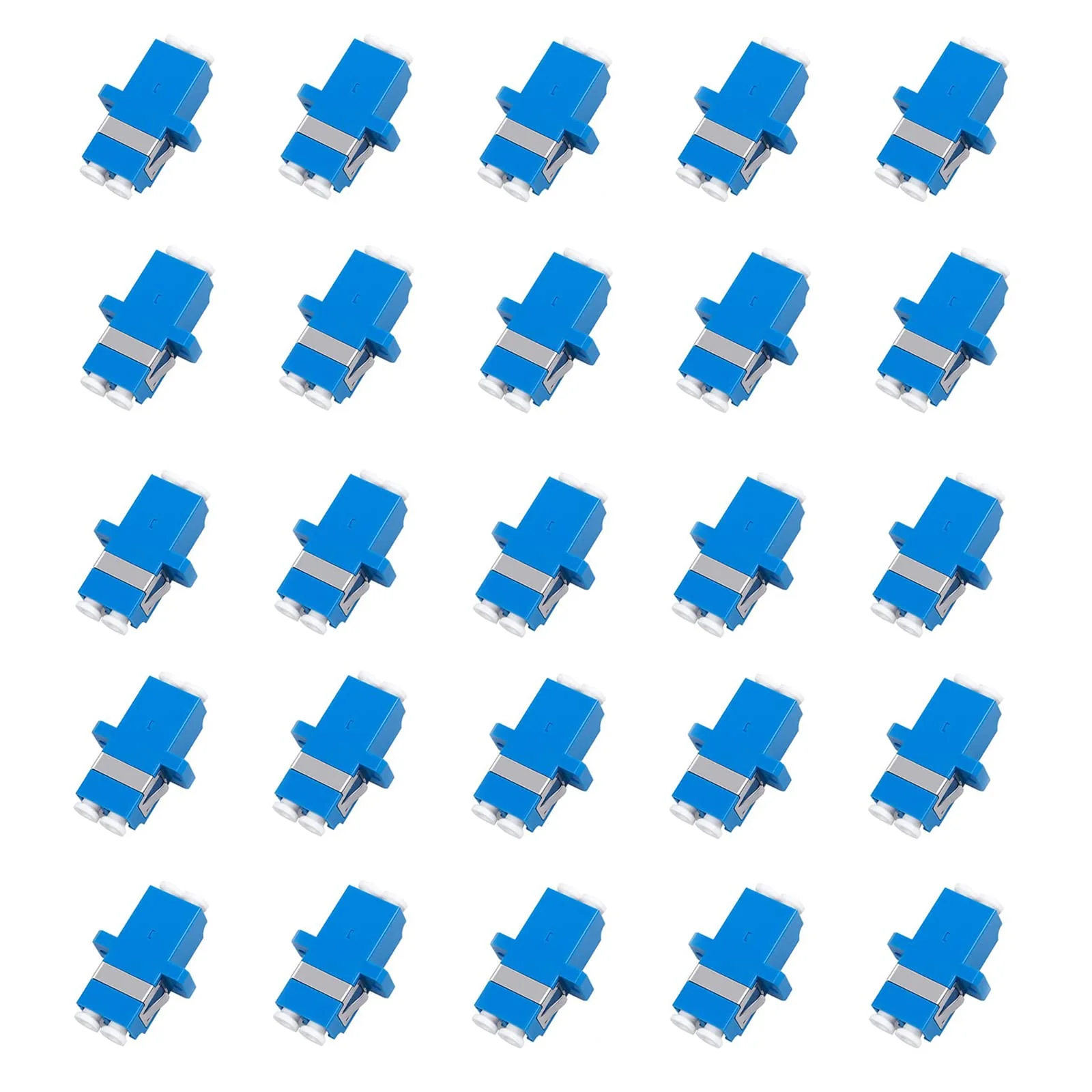 25 pcs LC Fiber Optic Coupler Adapter LC to LC Coupler Duplex Singlemode (SM) Fiber Optic Cable Adapter LC-LC Duplex Single Mode Connector LC Duplex SM 25pcs