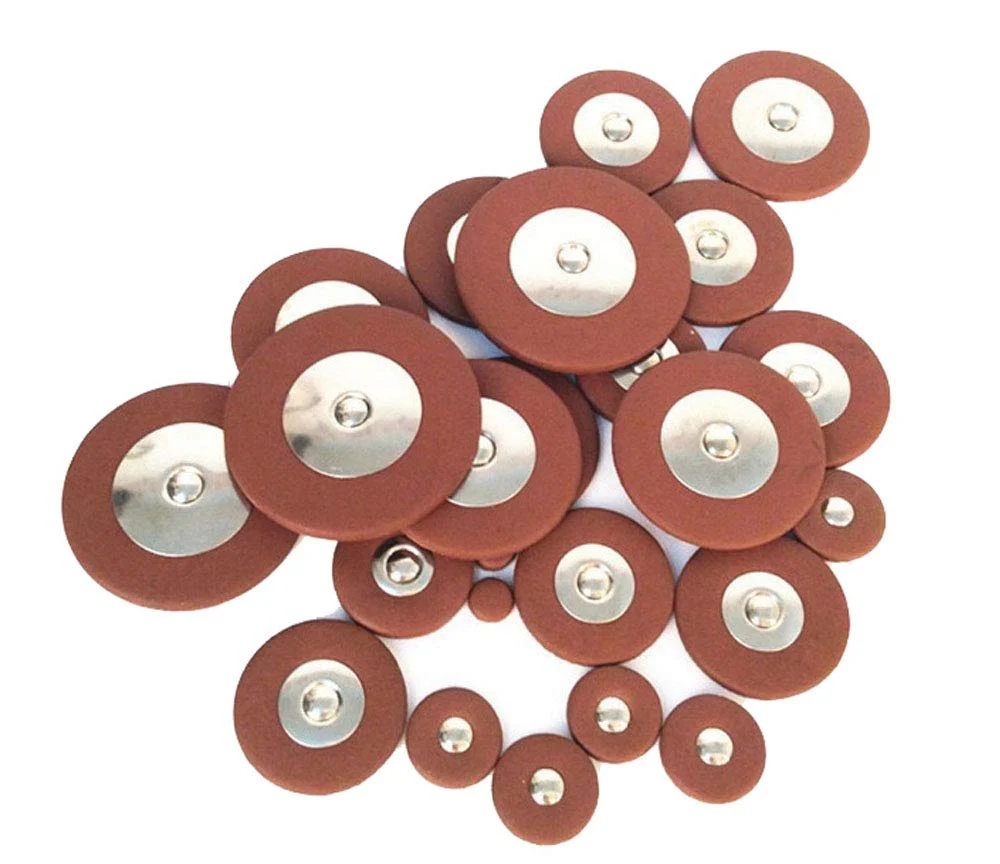25 Pieces Leather Pads Alto Sax Pads Replacement Set Saxophone Repair Parts Brown 9mm to 48mm - Image 2