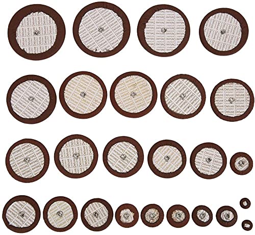 25 Pieces Leather Pads Alto Sax Pads Replacement Set Saxophone Repair Parts Brown 9mm to 48mm - Image 3