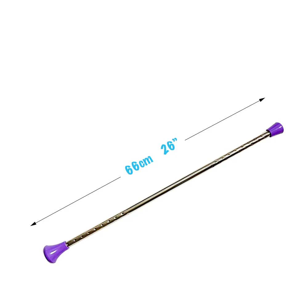26-inch Twirling Baton Spinning Dance Baton Metal Rhythmic Gymnastics Conducting Batons for Child in Majorette-Complete with 1 Dance Ribbon Rainbow Streamer Purple,1 Pack - Image 2