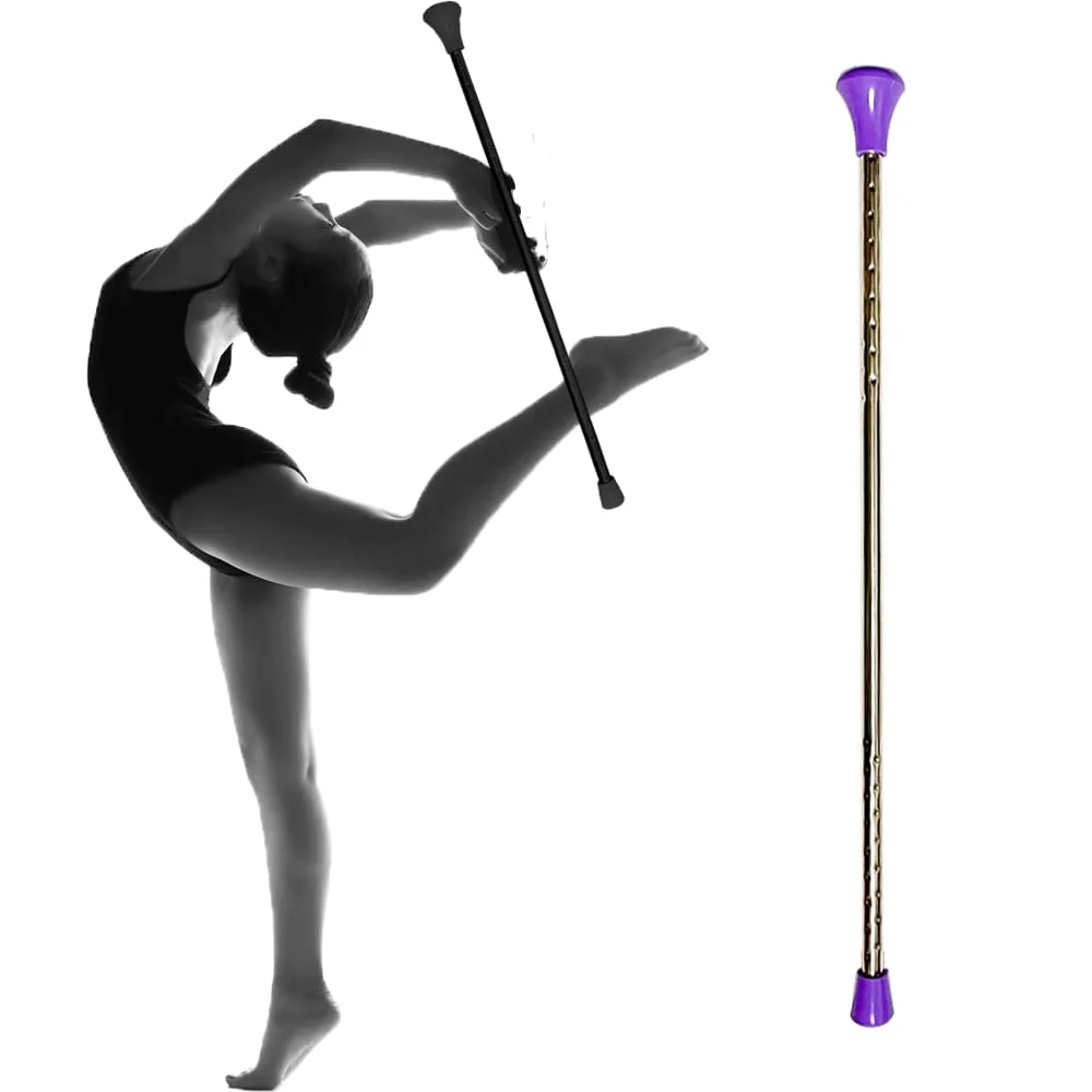 26-inch Twirling Baton Spinning Dance Baton Metal Rhythmic Gymnastics Conducting Batons for Child in Majorette-Complete with 1 Dance Ribbon Rainbow Streamer Purple,1 Pack - Image 5