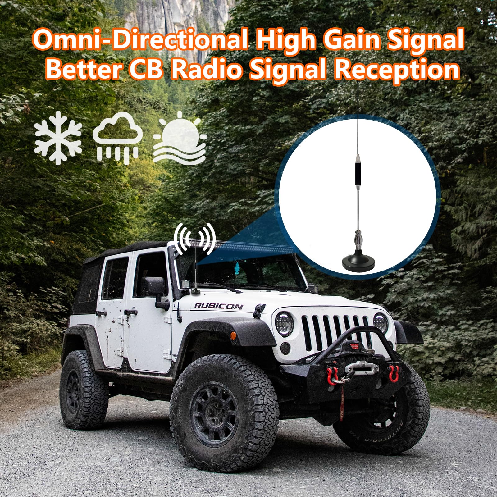 27MHz CB Radio Antenna Full Kit Heavy Duty Magnetic Mount PL259 & BNC Male Connector Car Truck Mobile Base Station Antenna, Compatible with President Midland Cobra Uniden Radio - Image 7