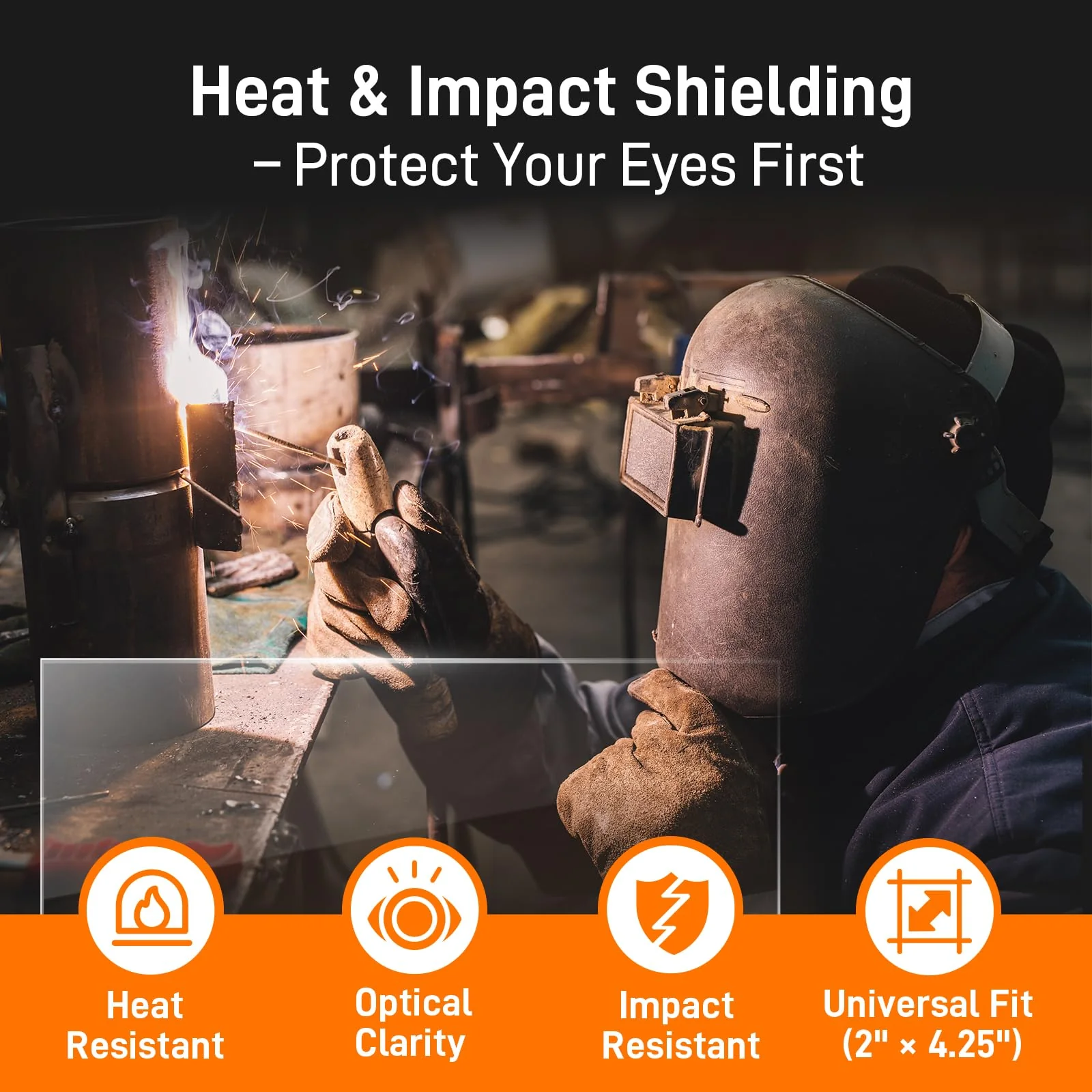 28 Pack 2 x4.25 inches Clear Welding Lenses, 0.04" Thick Replacement 2x4 Welding Lens, Welding Hood Clear Lenses for Most Standard Size Helmets 28PCS - Image 3