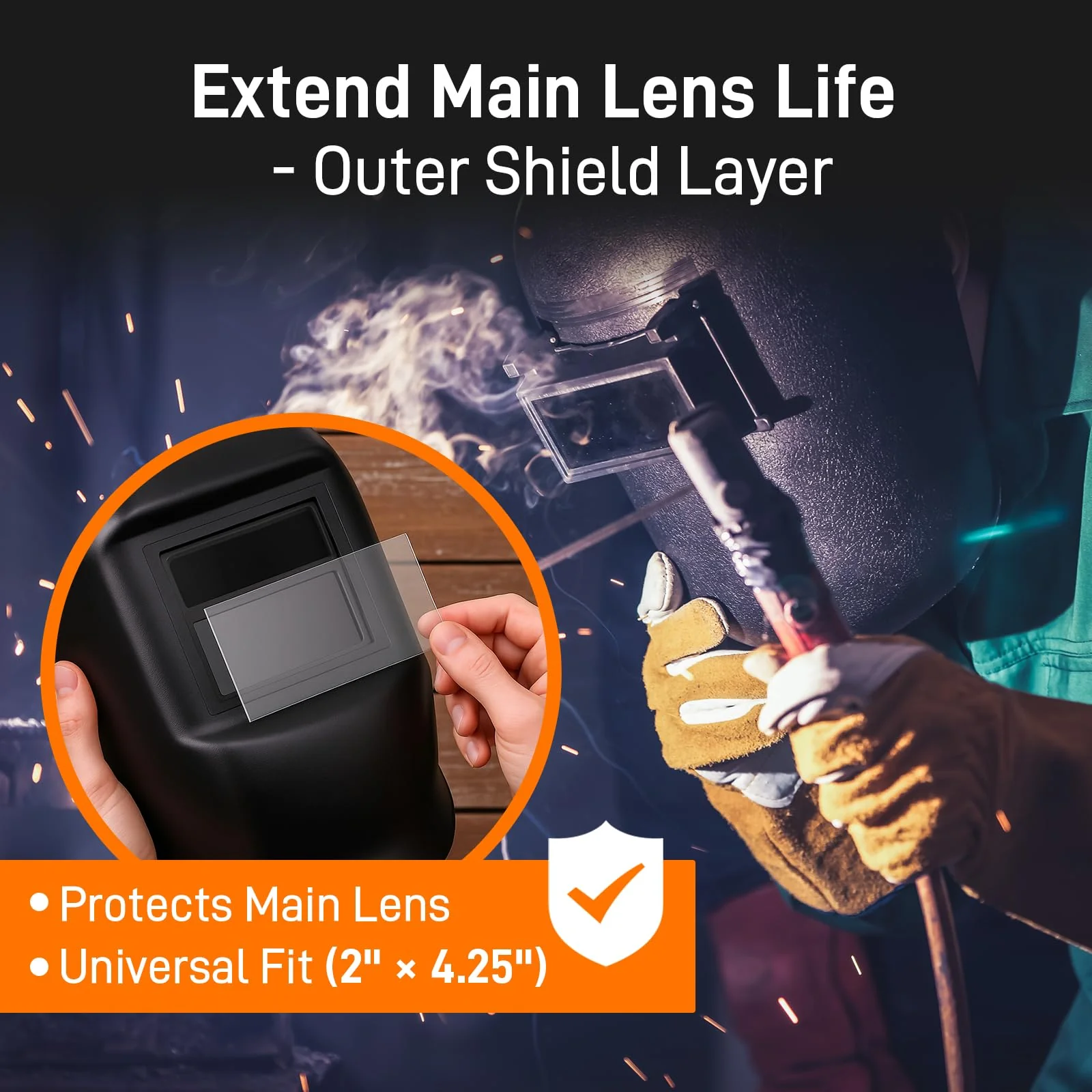 28 Pack 2 x4.25 inches Clear Welding Lenses, 0.04" Thick Replacement 2x4 Welding Lens, Welding Hood Clear Lenses for Most Standard Size Helmets 28PCS - Image 5