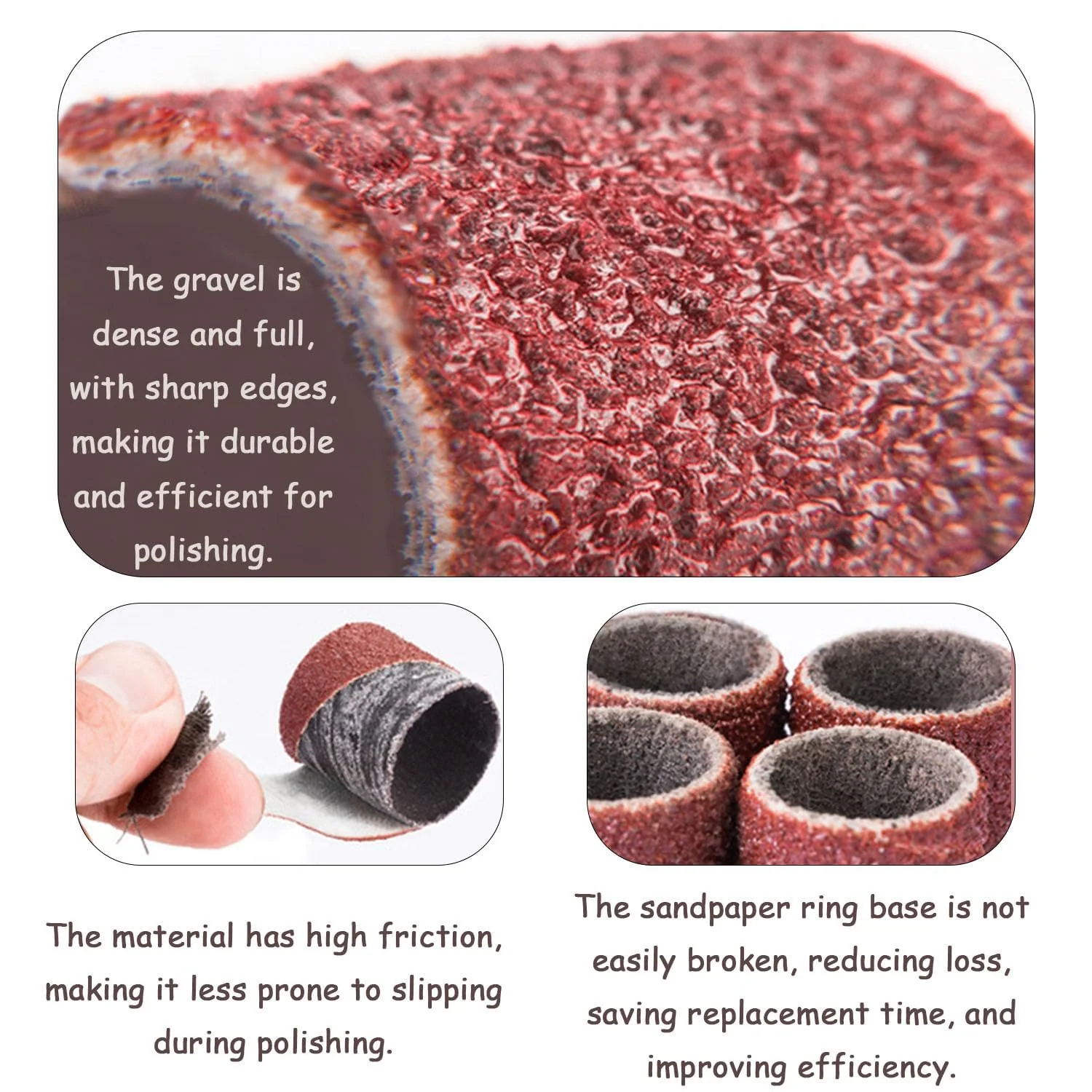 287 Piece Sanding Sleeve Set for Dremel Sanding Attachments 80/120/180 Grit Sanding Drum with Free Box Including 285 Pieces Sanding Belt Sleeves and 2 Pieces Sanding Roller - Image 5