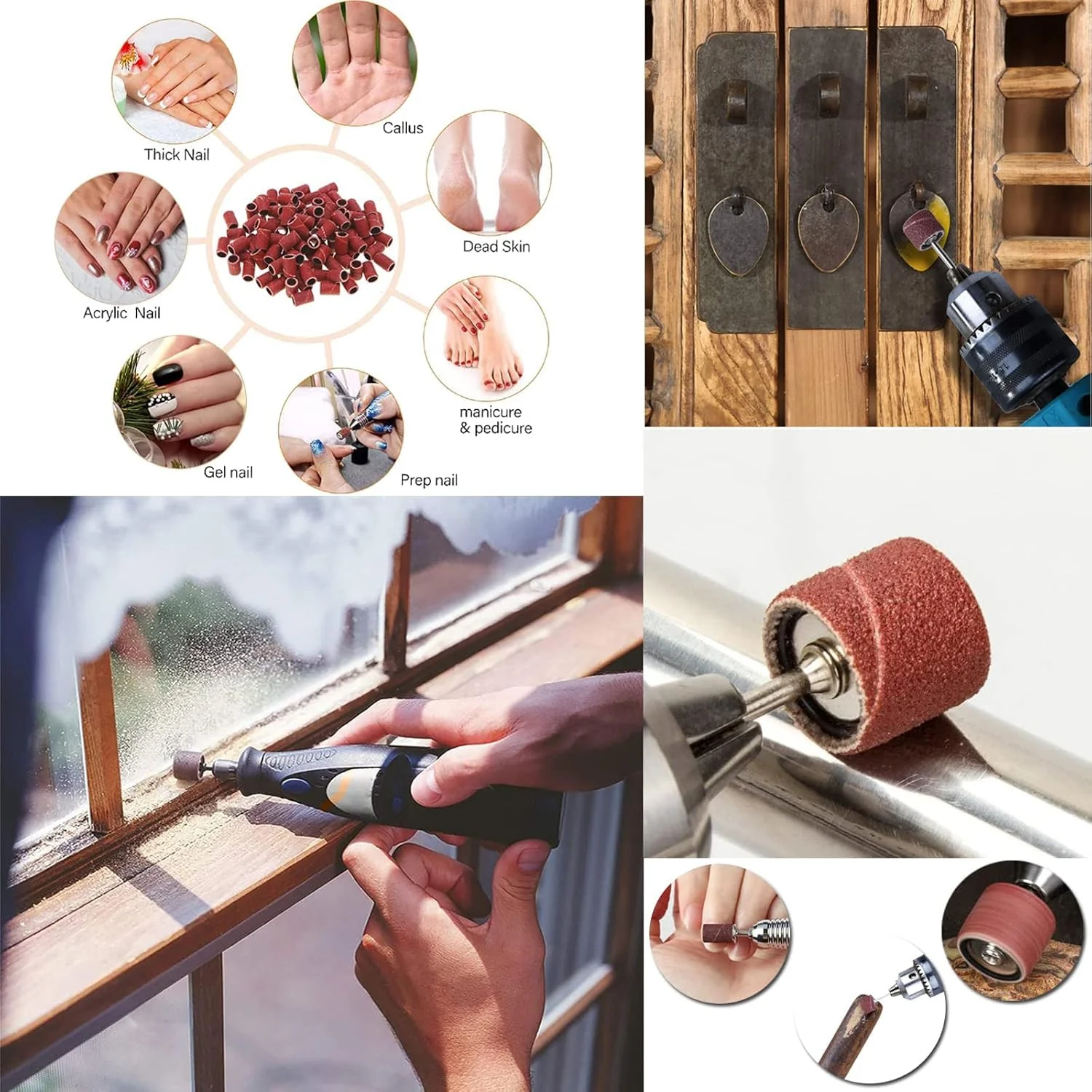 287 Piece Sanding Sleeve Set for Dremel Sanding Attachments 80/120/180 Grit Sanding Drum with Free Box Including 285 Pieces Sanding Belt Sleeves and 2 Pieces Sanding Roller - Image 8