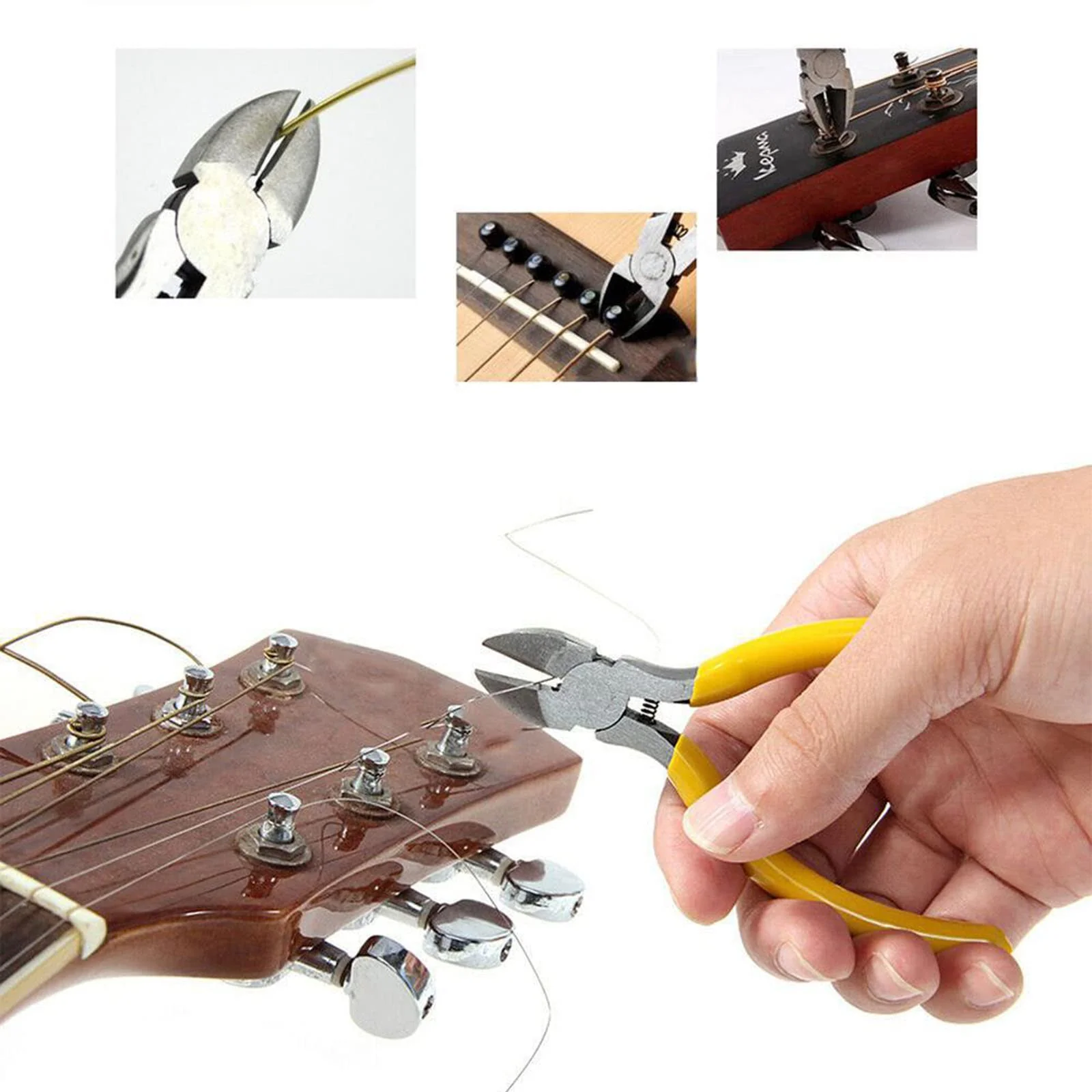 28PCS Guitar Tool Kit,Guitar Repair Tools Kit,Professional Guitar Repairing Maintenance Tool Kit with Wire Plier String Organizer Fingerboard Protector Hex Wrenches Files String Action Ruler Spanner 28PCS - Image 5