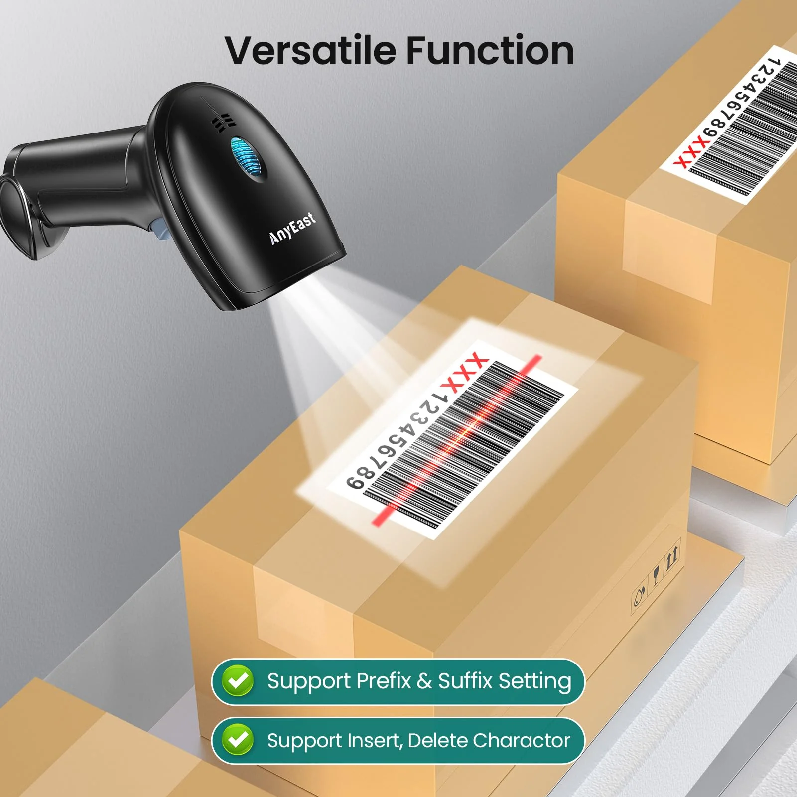 2D 1D Barcode Scanner : USB Wired Inventory QR Scanner with Stand for Computer POS MAC with Automatic Scanning, Handheld CMOS Image Bar Code Reader for Warehouse Library Supermarket Grey-AT003 - Image 7